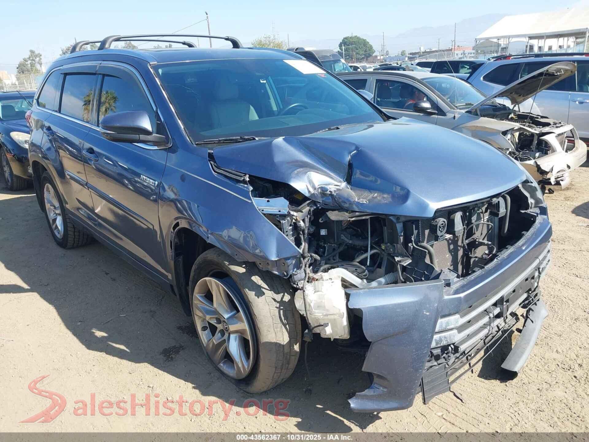 2019 TOYOTA HIGHLANDER HYBRID — VIN 5TDDGRFH6KS056667