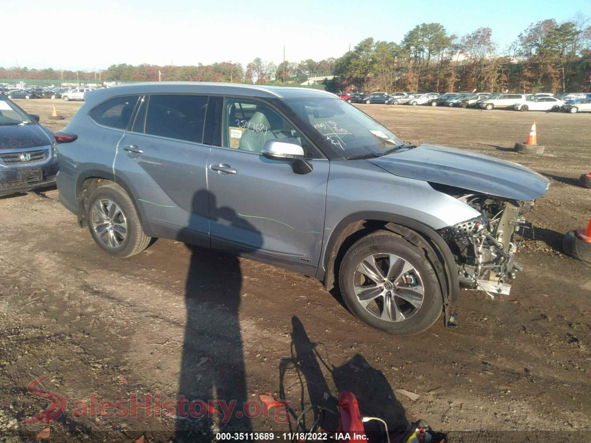 2022 TOYOTA HIGHLANDER — VIN 5TDGBRCH4NS097996