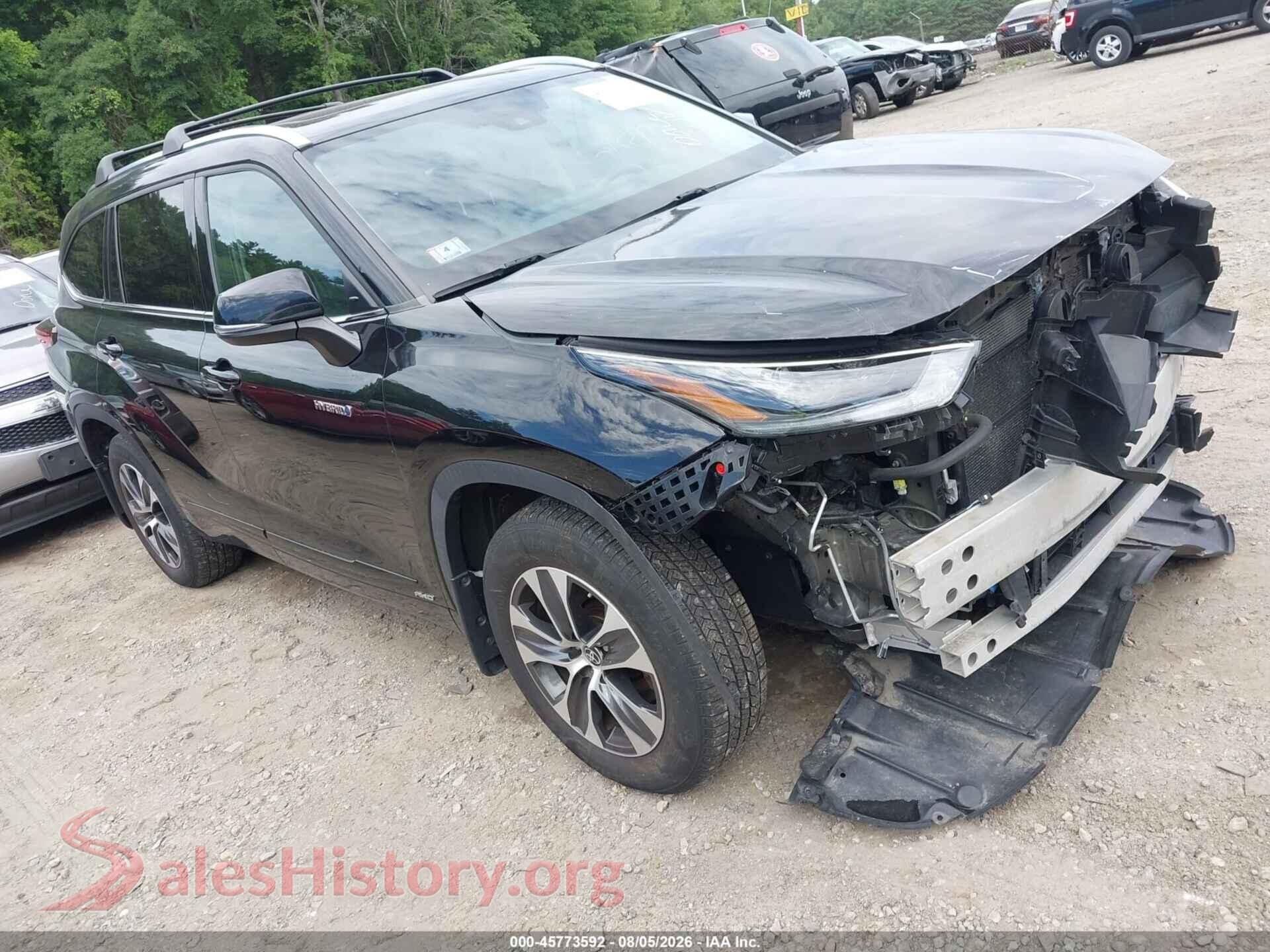 2021 TOYOTA HIGHLANDER — VIN 5TDGBRCHXMS524922