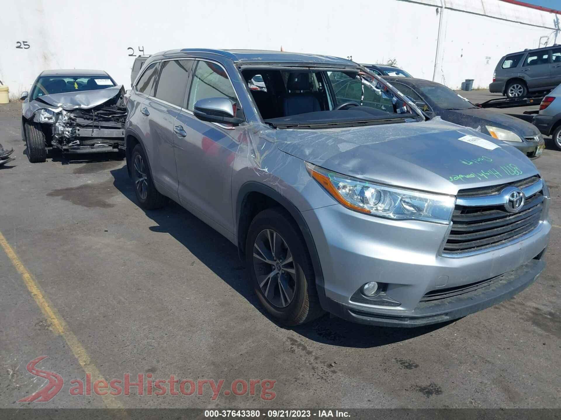 2016 TOYOTA HIGHLANDER — VIN 5TDJKRFH0GS273401