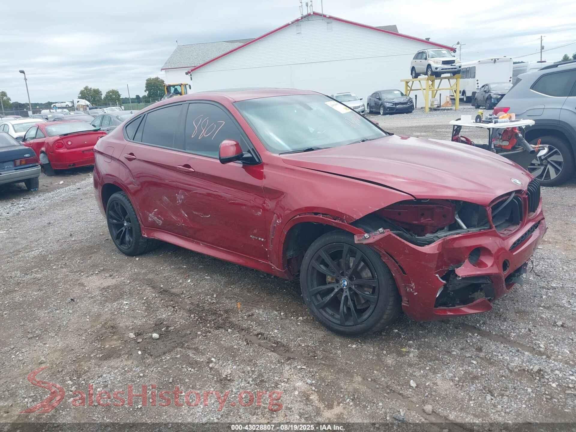 2017 BMW X6 — VIN 5UXKU2C30H0X47543