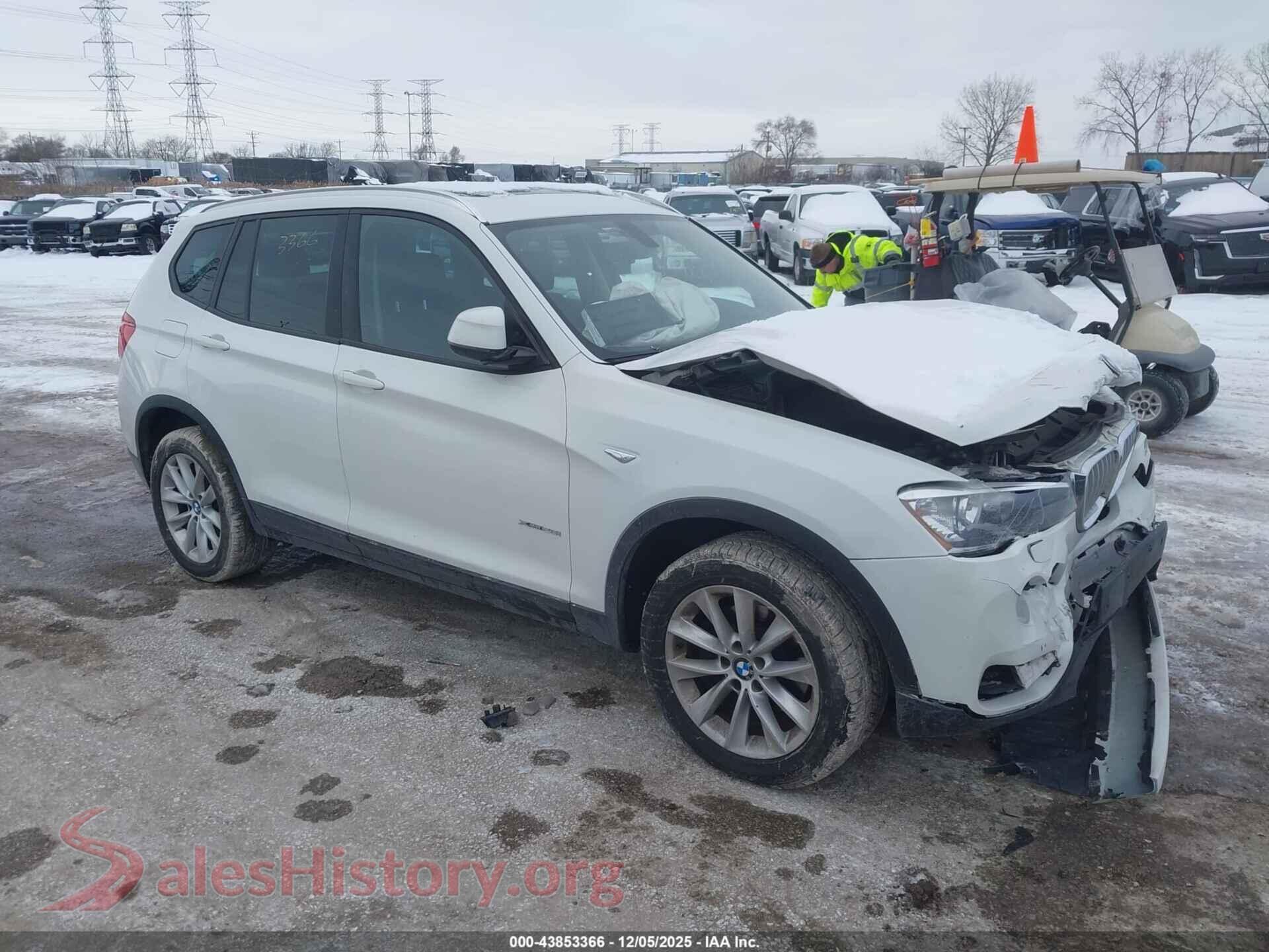2017 BMW X3 — VIN 5UXWX9C39H0W74044