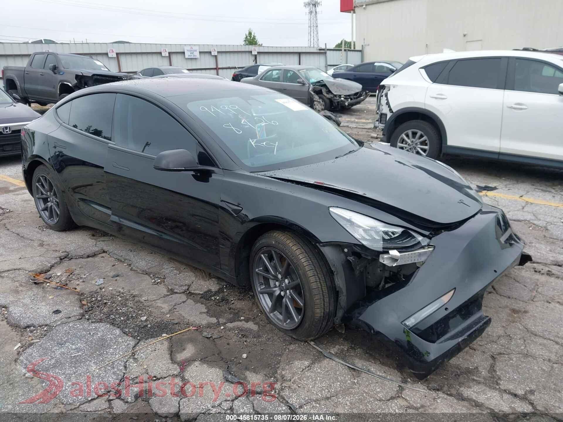 2018 TESLA MODEL 3 — VIN 5YJ3E1EA0JF039499