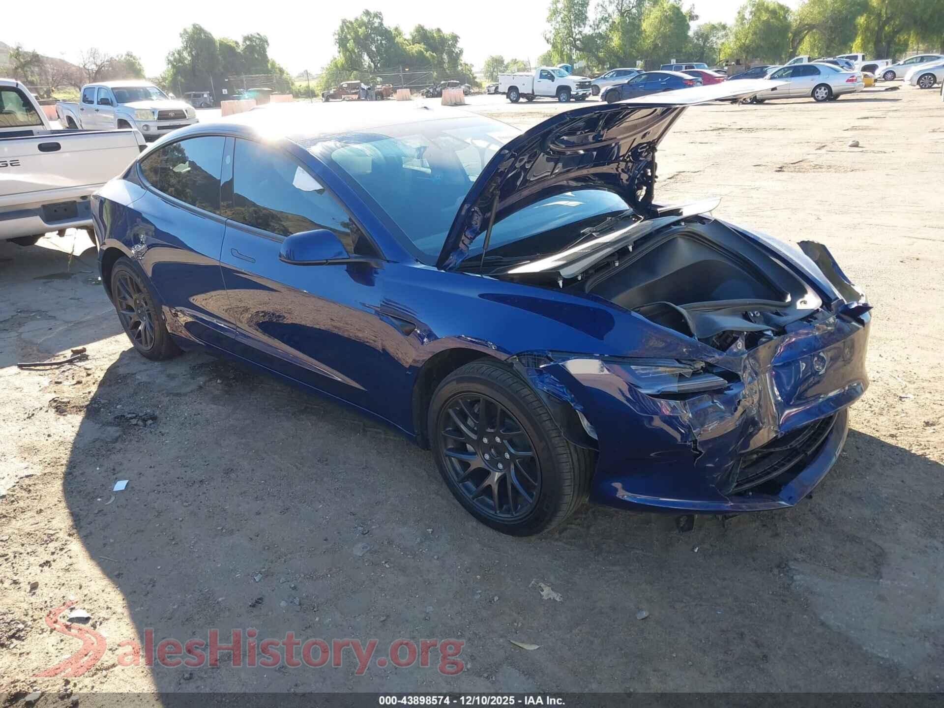 2025 TESLA MODEL 3 — VIN 5YJ3E1EA0SF004091