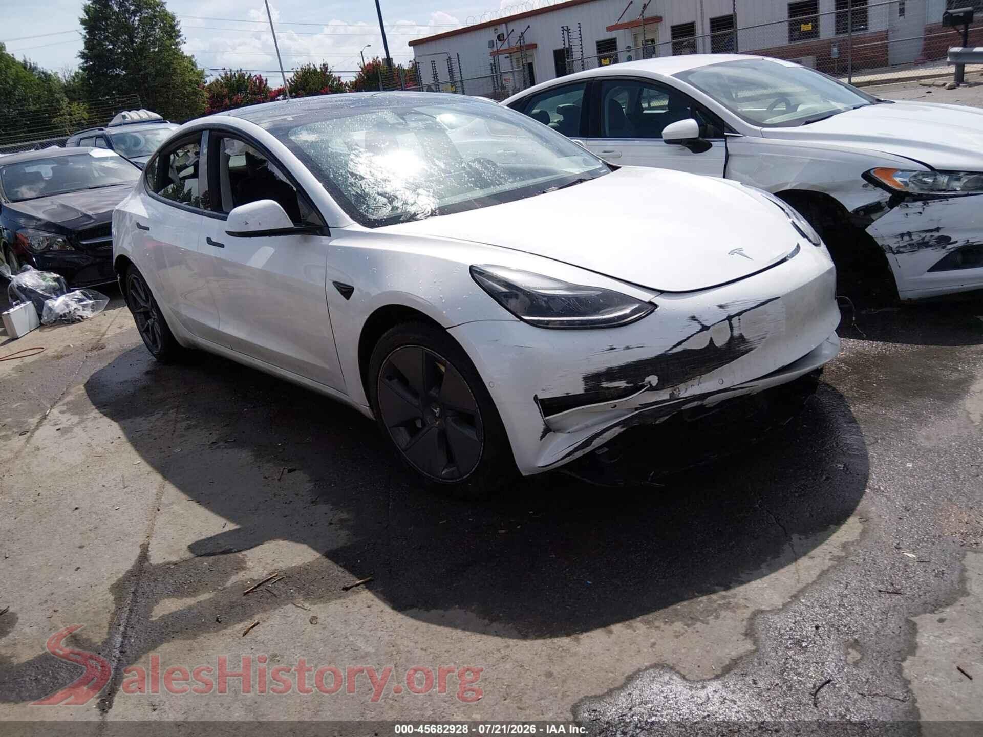 2022 TESLA MODEL 3 — VIN 5YJ3E1EA1NF320264
