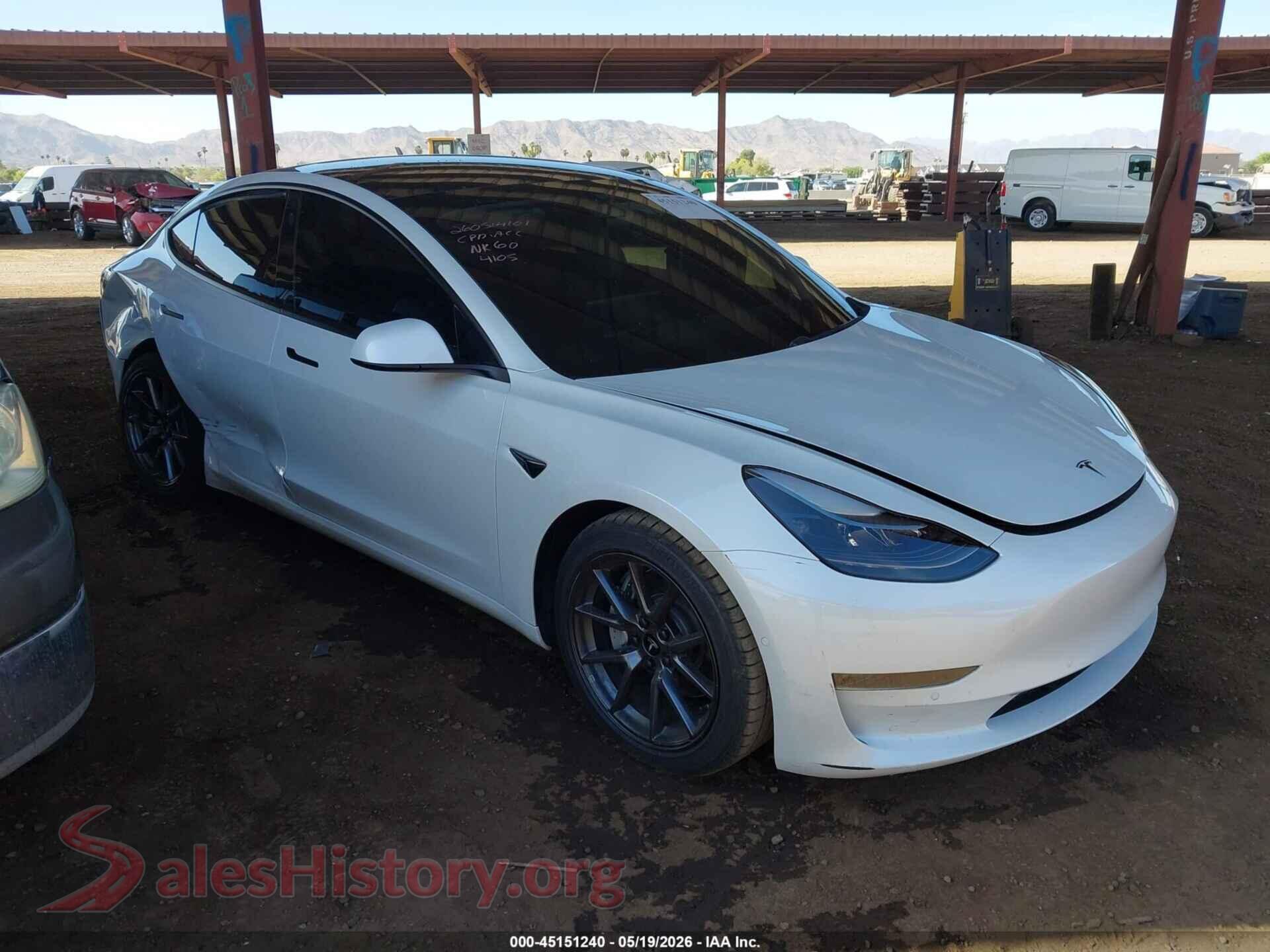 2021 TESLA MODEL 3 — VIN 5YJ3E1EA2MF874105