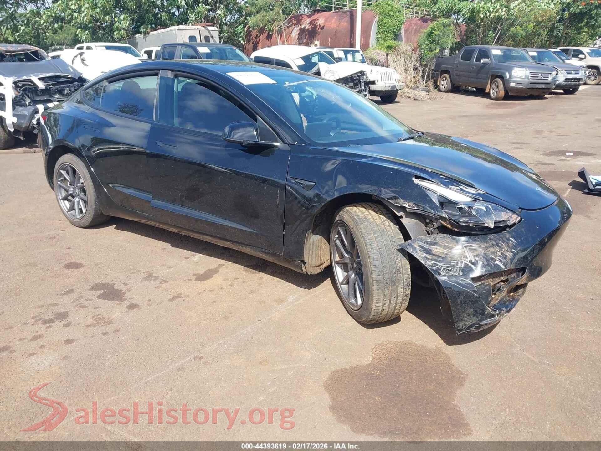 2022 TESLA MODEL 3 — VIN 5YJ3E1EA2NF125824