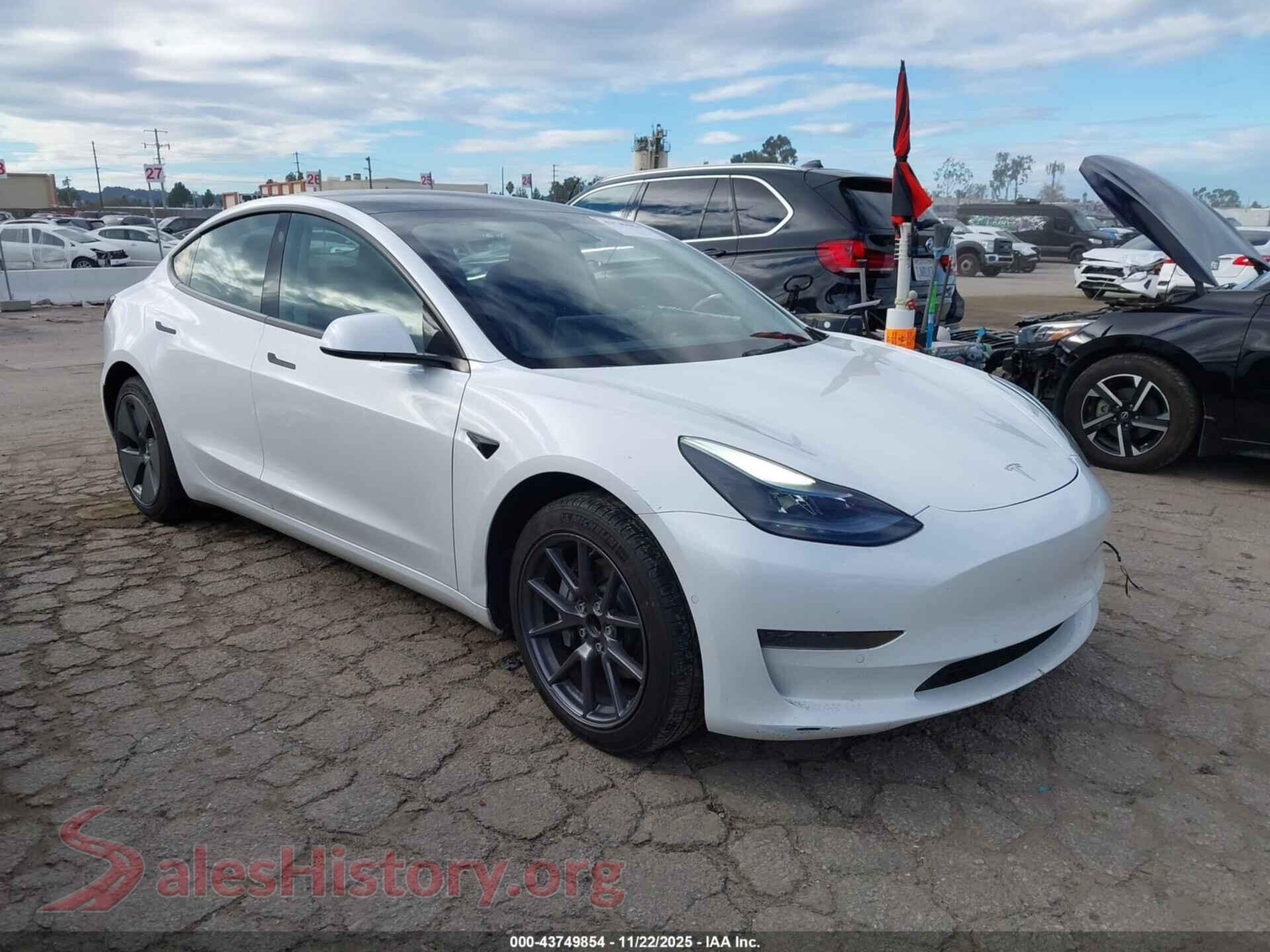 2021 TESLA MODEL 3 — VIN 5YJ3E1EA3MF091133