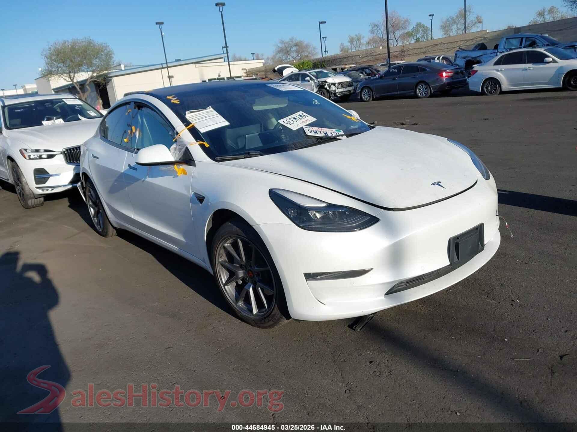 2021 TESLA MODEL 3 — VIN 5YJ3E1EA4MF929704
