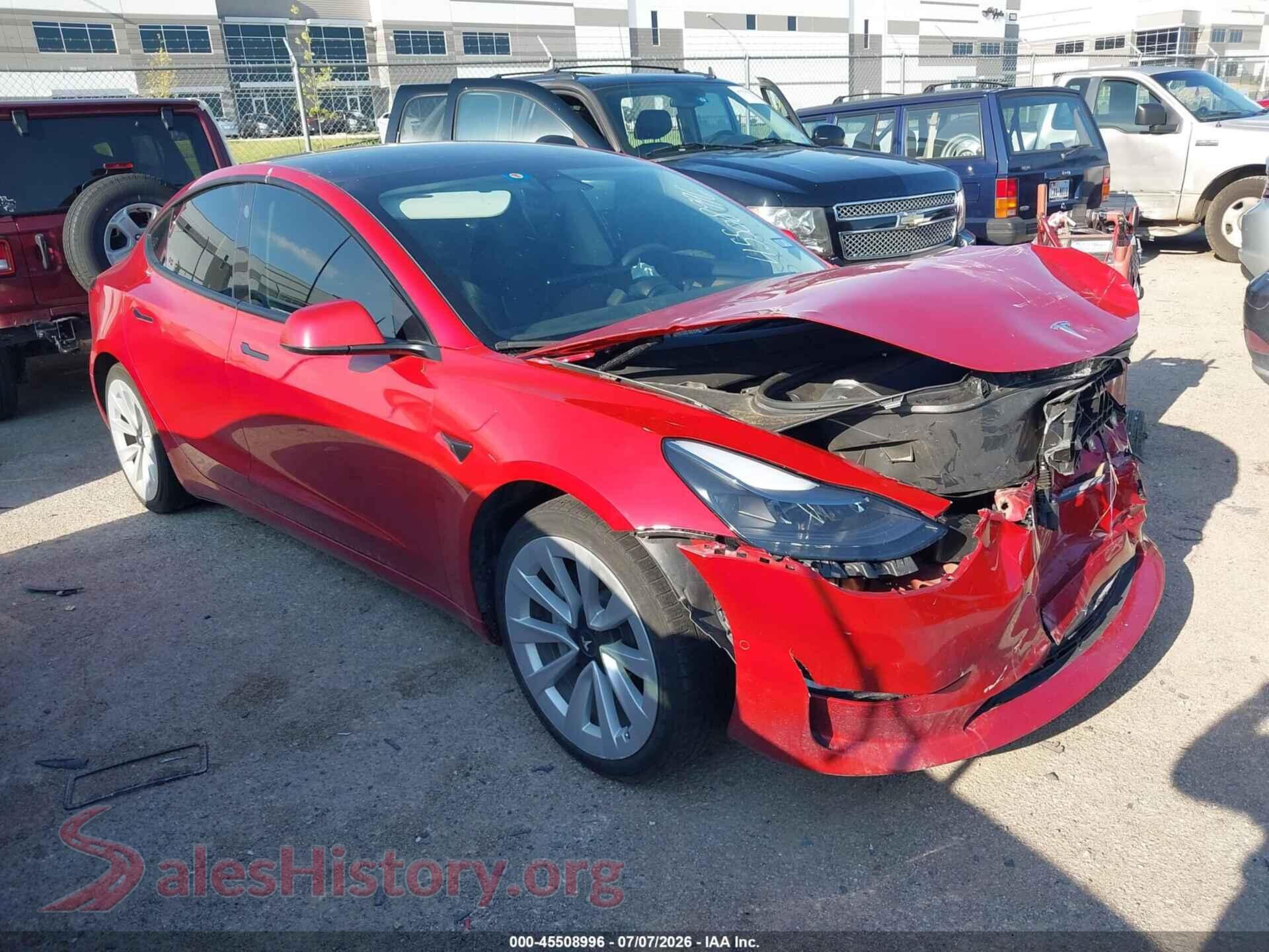 2021 TESLA MODEL 3 — VIN 5YJ3E1EA5MF998448