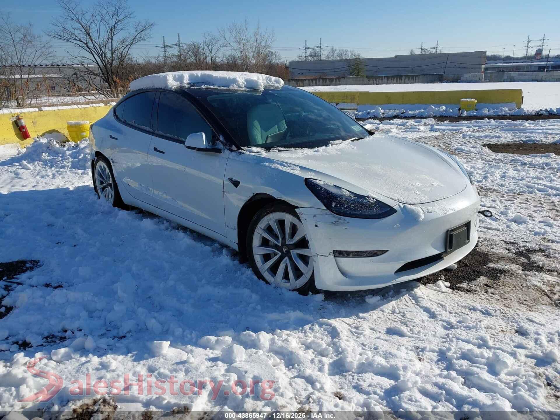 2022 TESLA MODEL 3 — VIN 5YJ3E1EA5NF321322