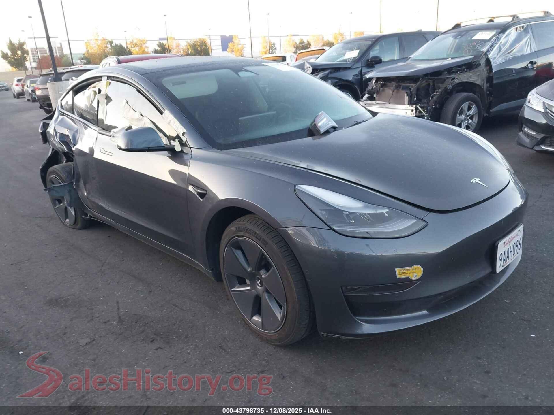 2022 TESLA MODEL 3 — VIN 5YJ3E1EA6NF172015