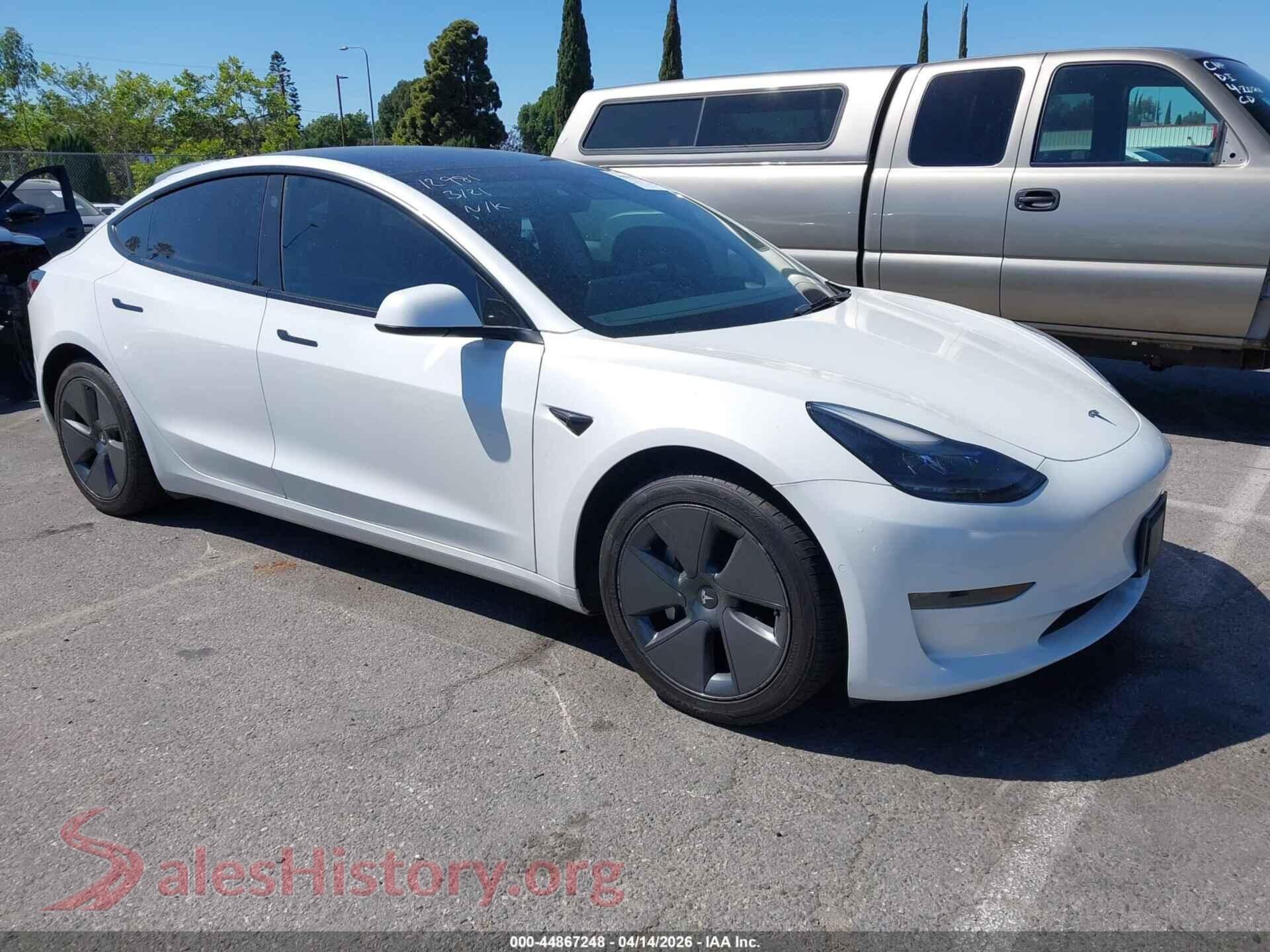 2022 TESLA MODEL 3 — VIN 5YJ3E1EA6NF374448