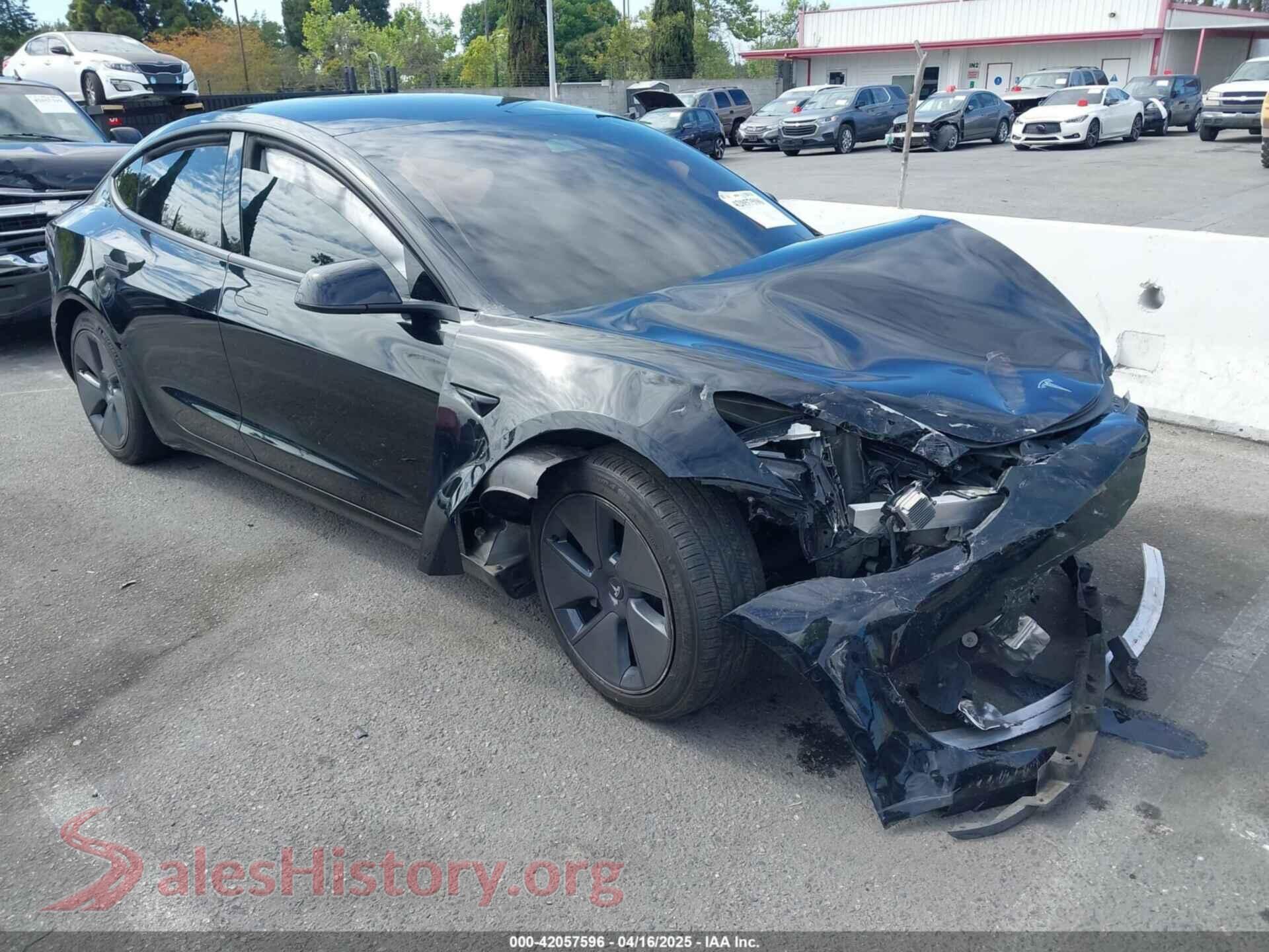 2022 TESLA MODEL 3 — VIN 5YJ3E1EA7NF314744