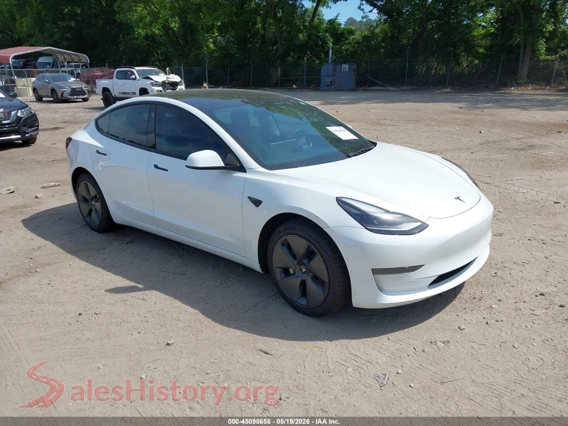 2022 TESLA MODEL 3 — VIN 5YJ3E1EA7NF331771
