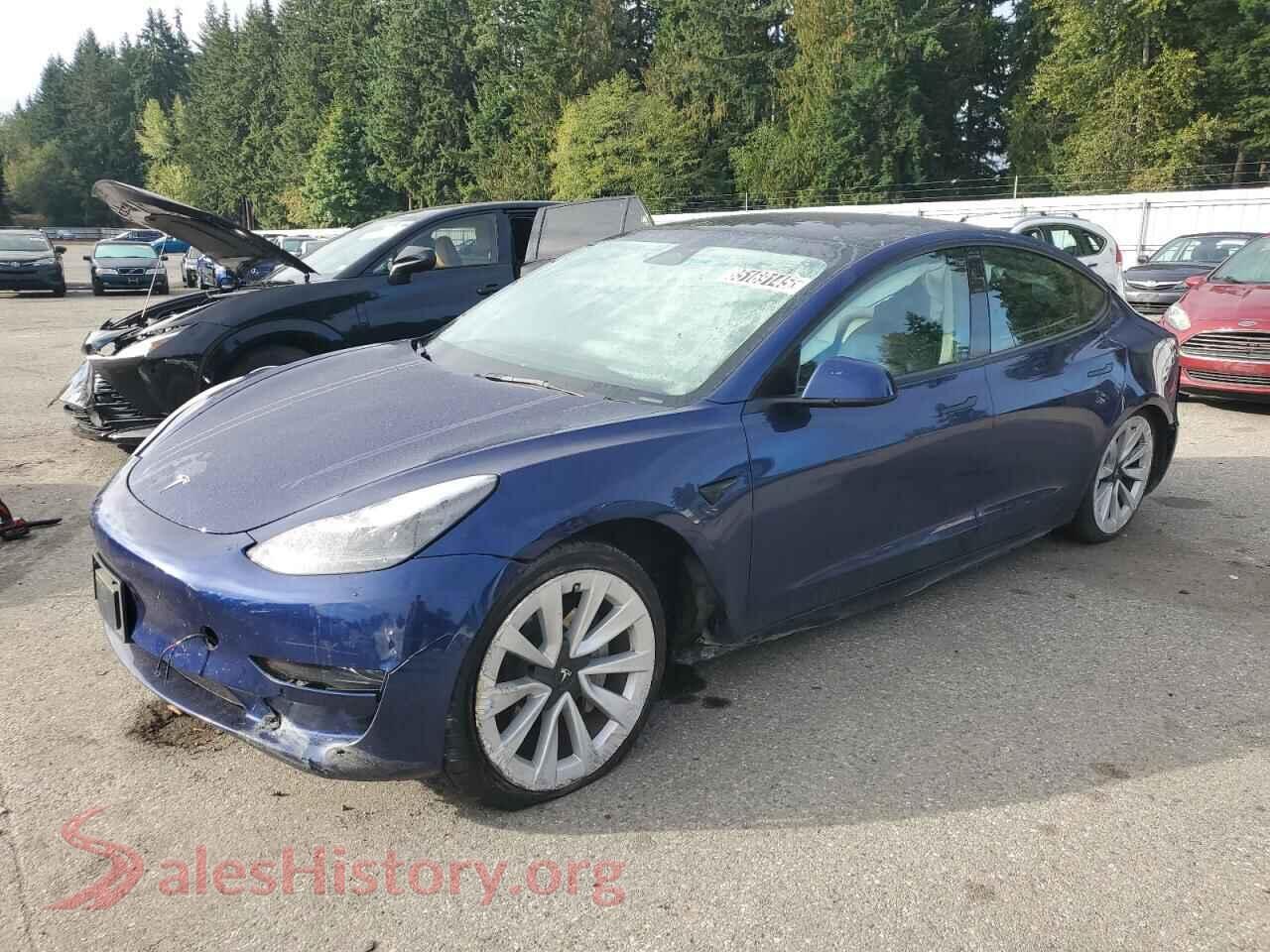 2022 TESLA MODEL 3 — VIN 5YJ3E1EA7NF369887