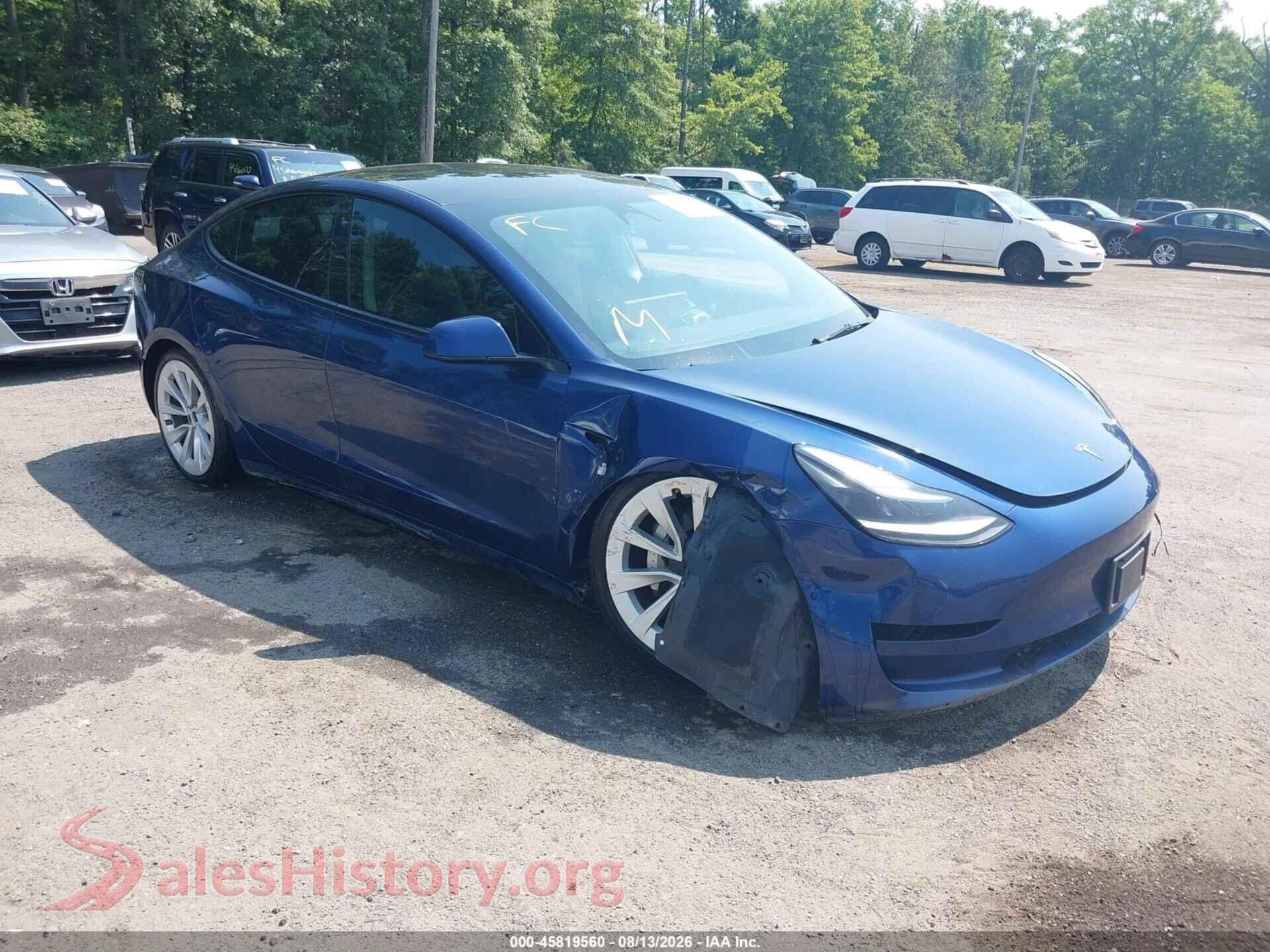2022 TESLA MODEL 3 — VIN 5YJ3E1EA9NF369194