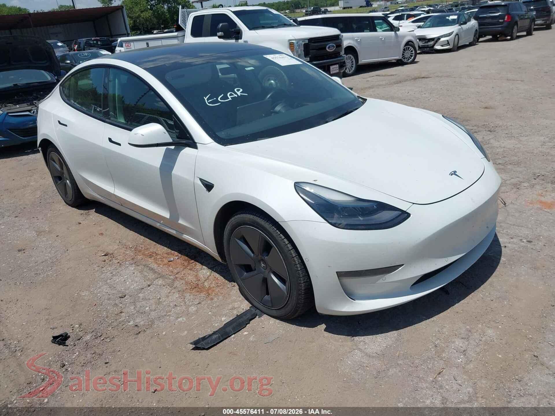 2022 TESLA MODEL 3 — VIN 5YJ3E1EB0NF122252