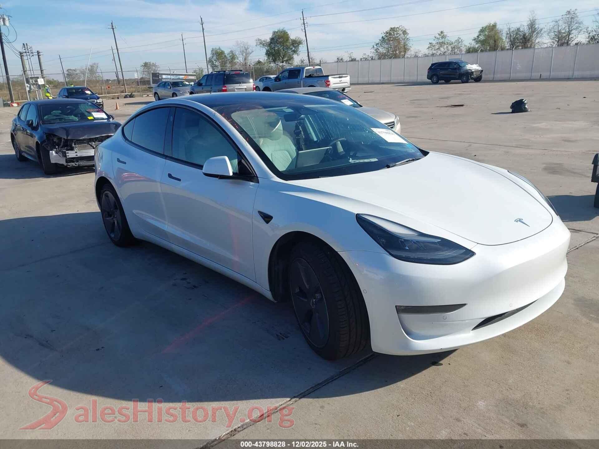 2022 TESLA MODEL 3 — VIN 5YJ3E1EB0NF177705
