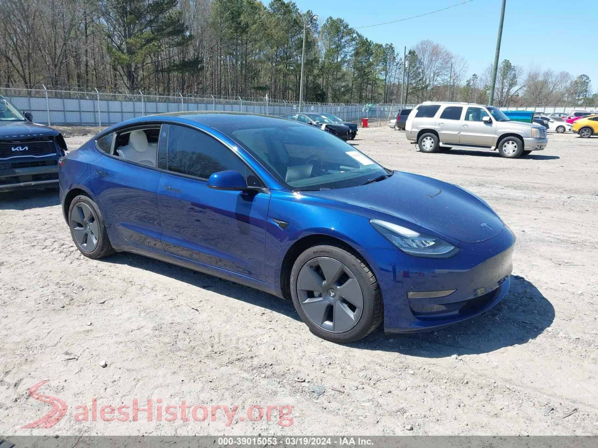 2022 TESLA MODEL 3 — VIN 5YJ3E1EB0NF245369