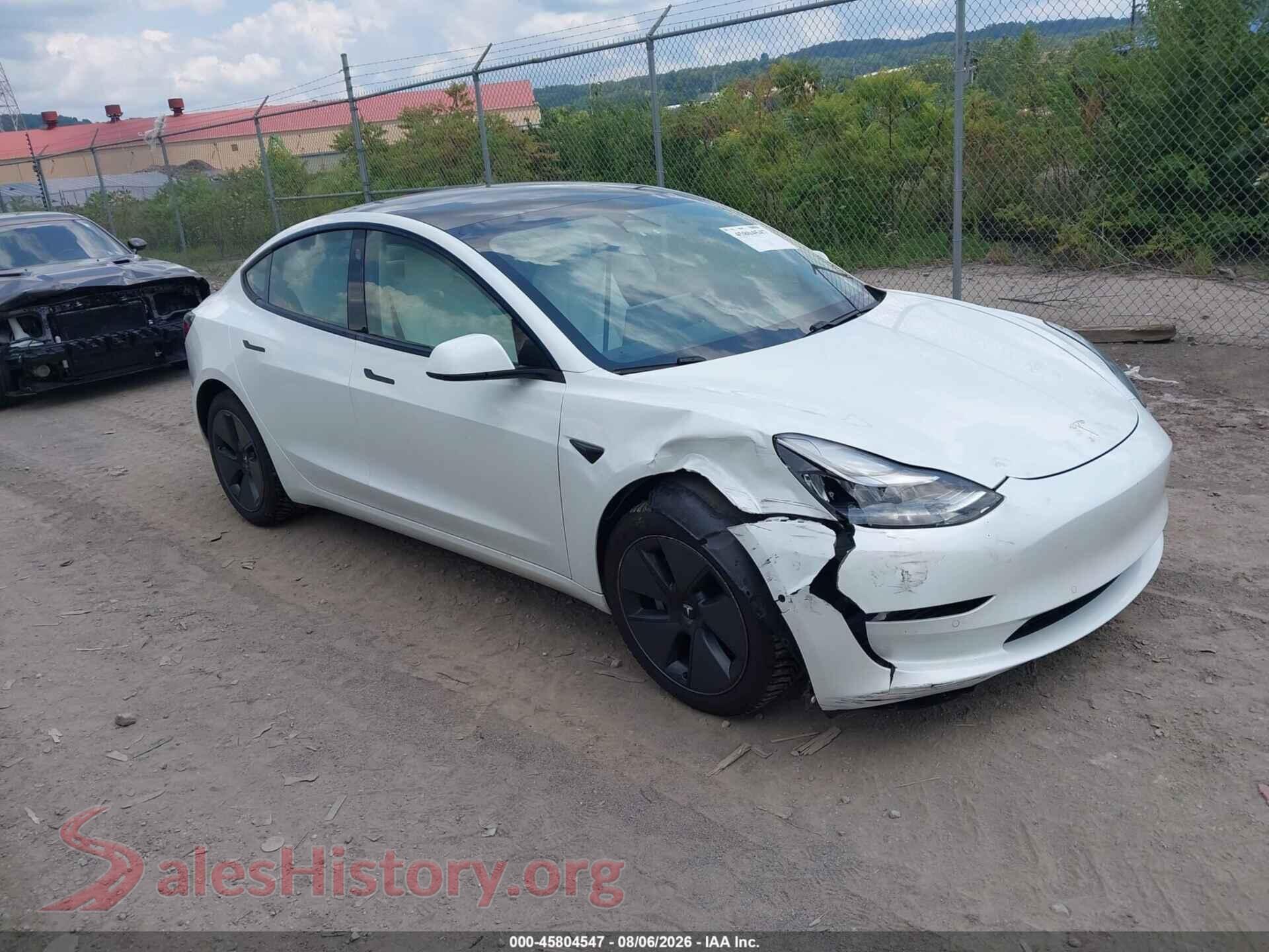 2021 TESLA MODEL 3 — VIN 5YJ3E1EB1MF860348