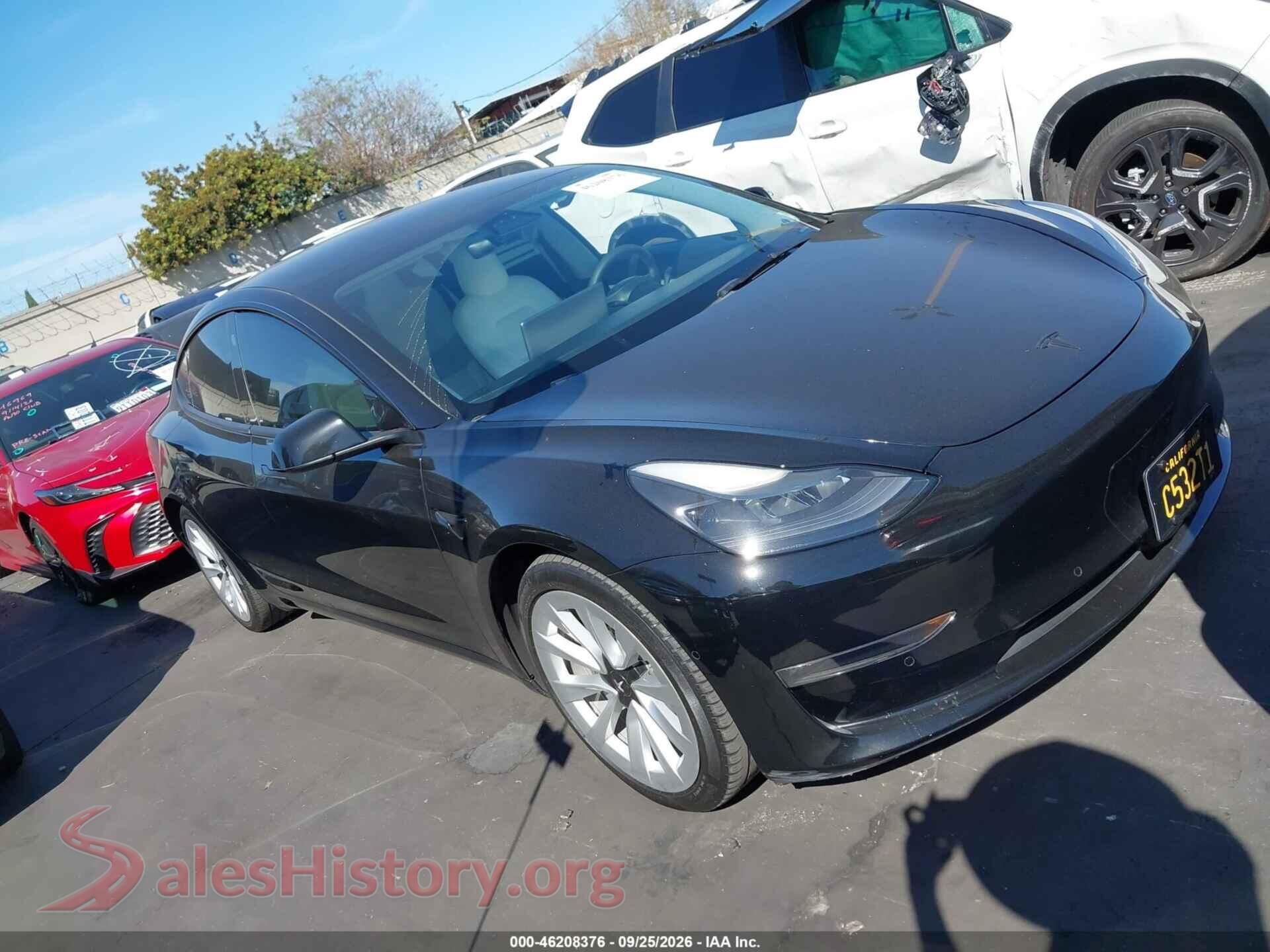 2021 TESLA MODEL 3 — VIN 5YJ3E1EB1MF936019