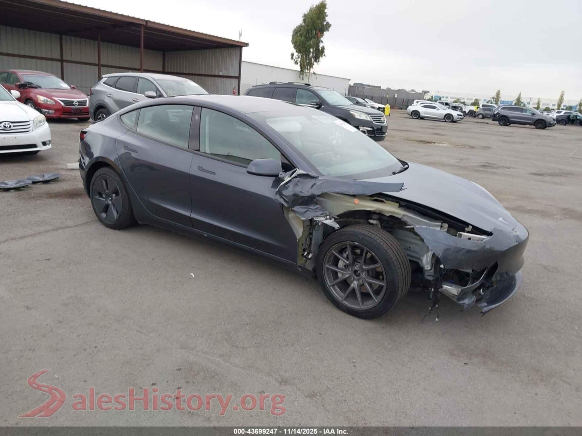 2022 TESLA MODEL 3 — VIN 5YJ3E1EB1NF343469
