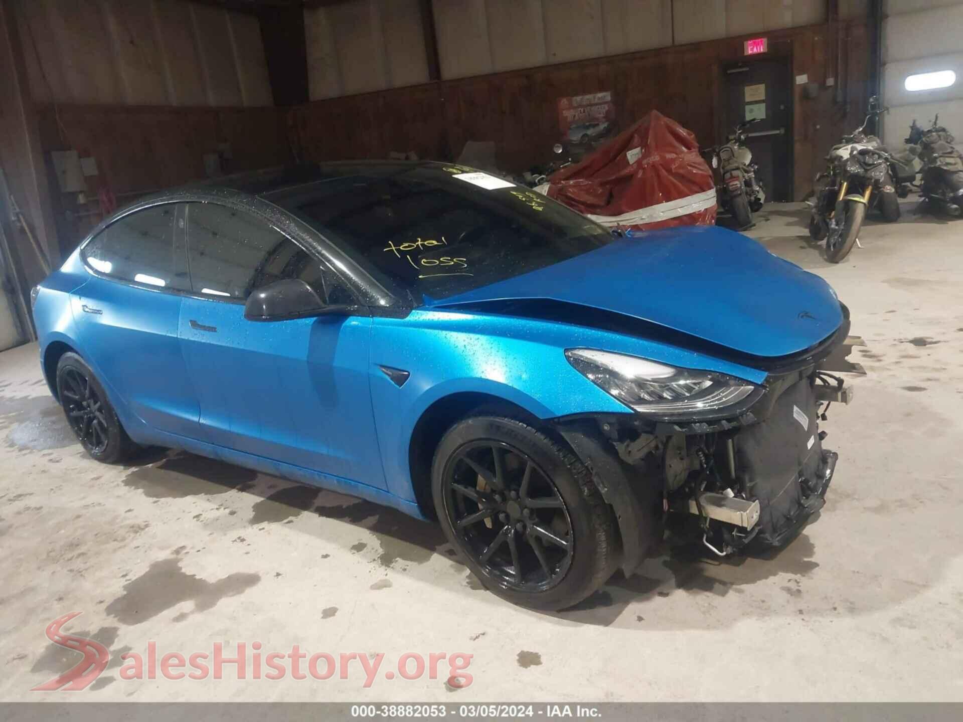 2019 TESLA MODEL 3 — VIN 5YJ3E1EB2KF386455