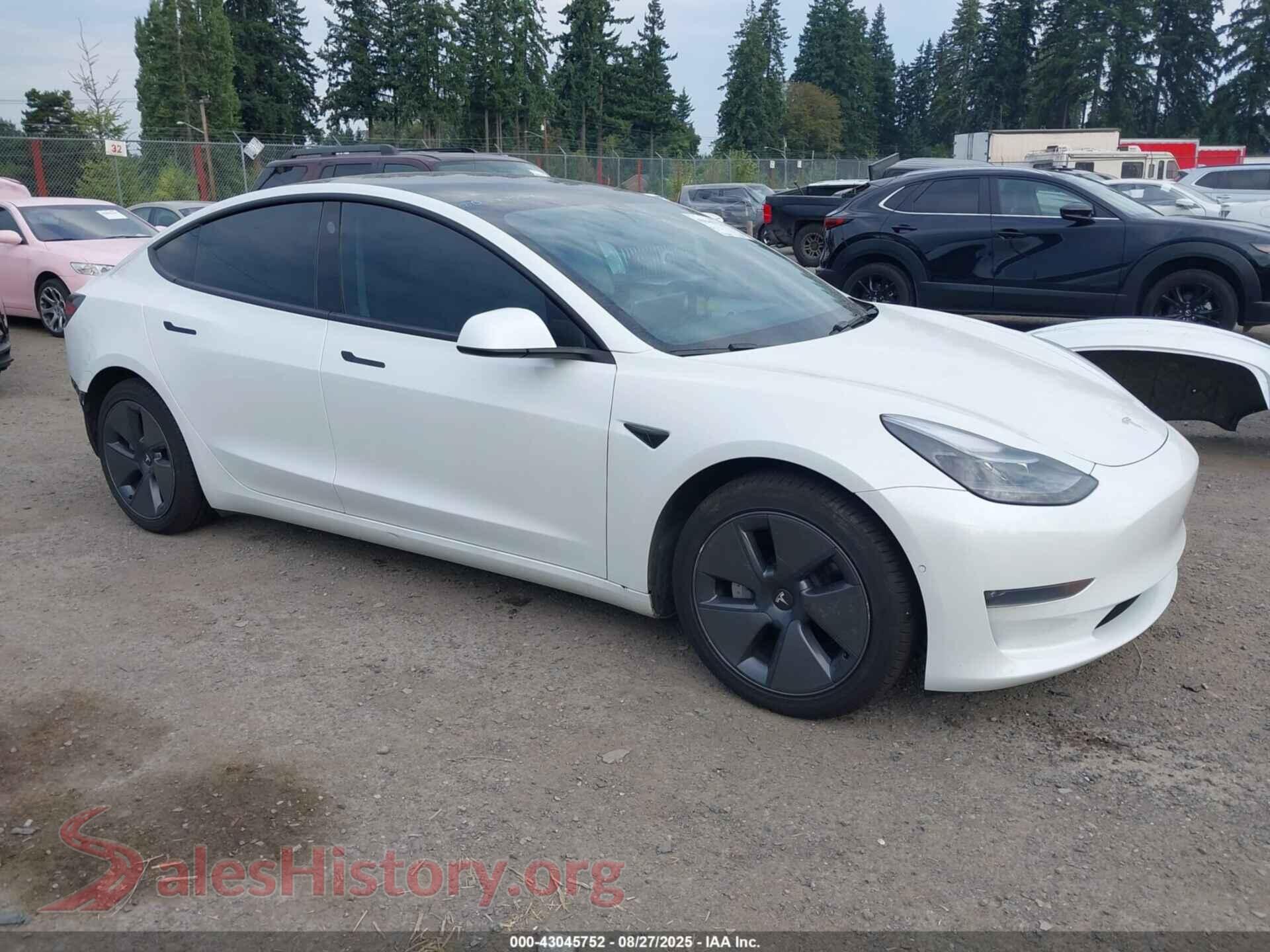 2022 TESLA MODEL 3 — VIN 5YJ3E1EB2NF165202