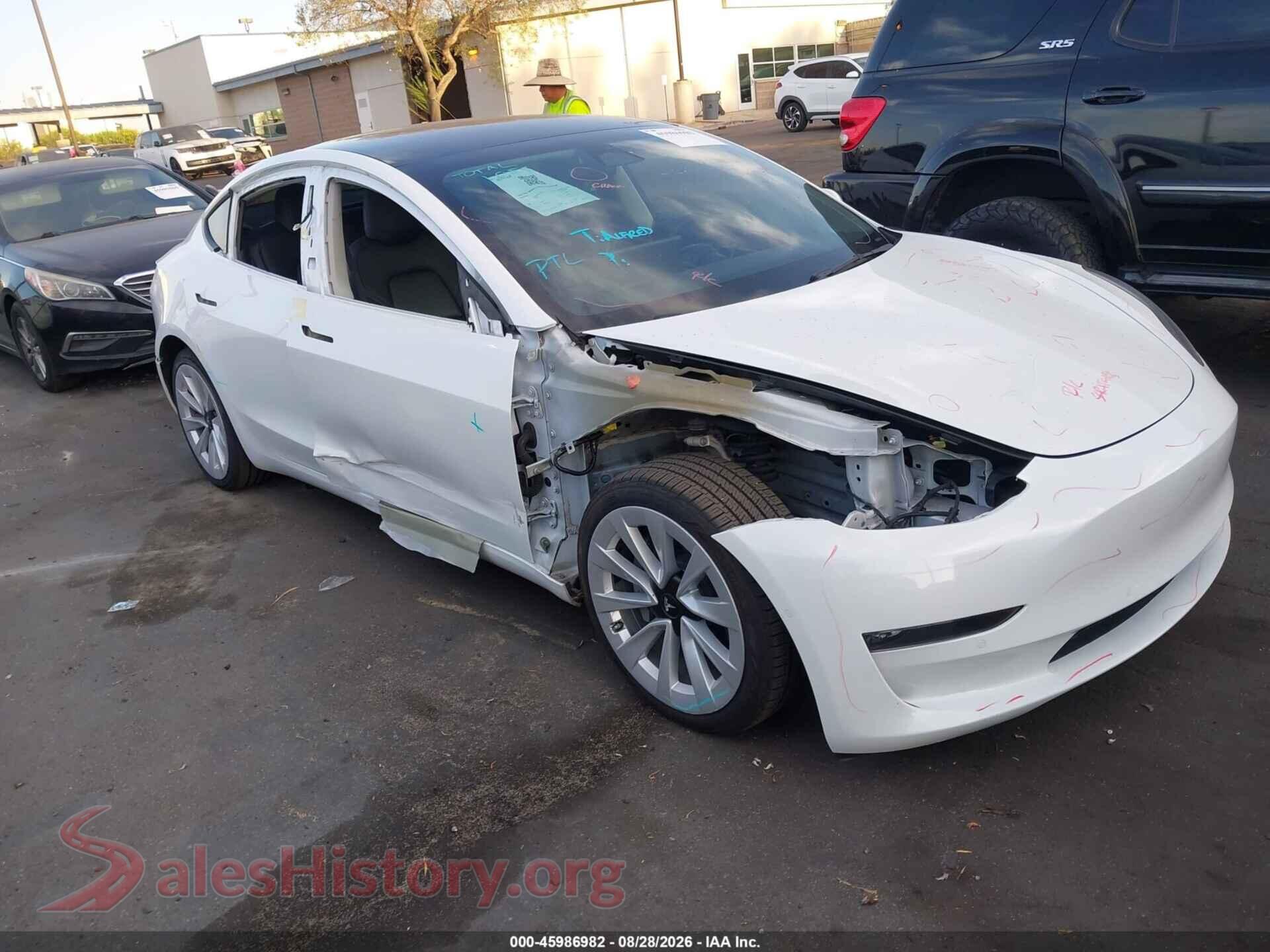 2022 TESLA MODEL 3 — VIN 5YJ3E1EB2NF297375