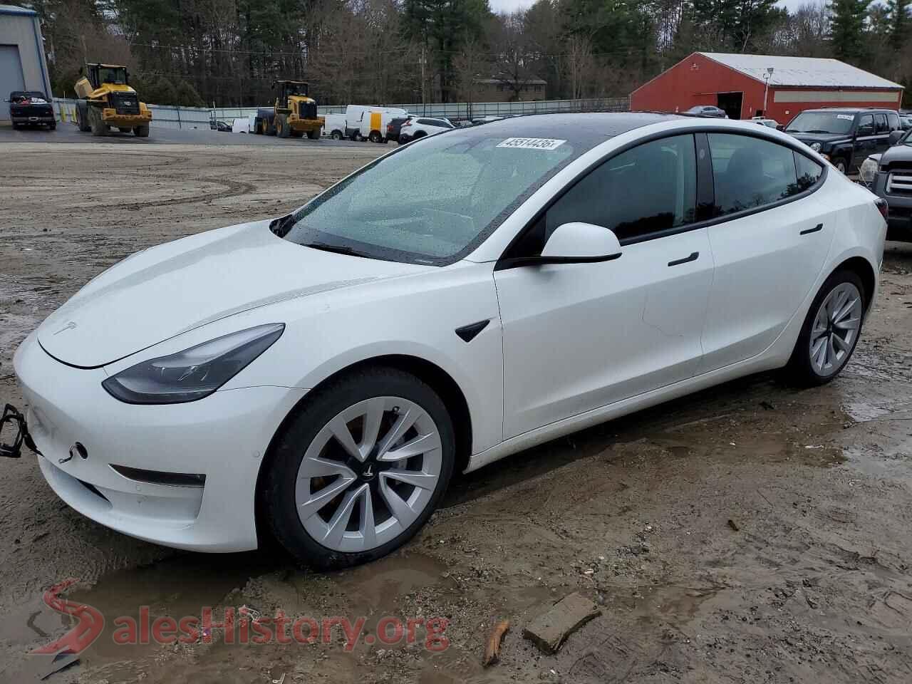 2022 TESLA MODEL 3 — VIN 5YJ3E1EB2NF311470