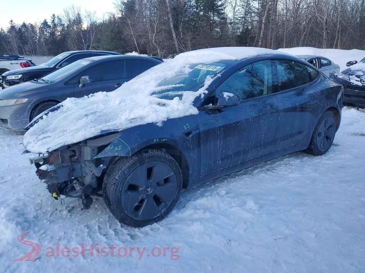 2022 TESLA MODEL 3 — VIN 5YJ3E1EB2NF323439