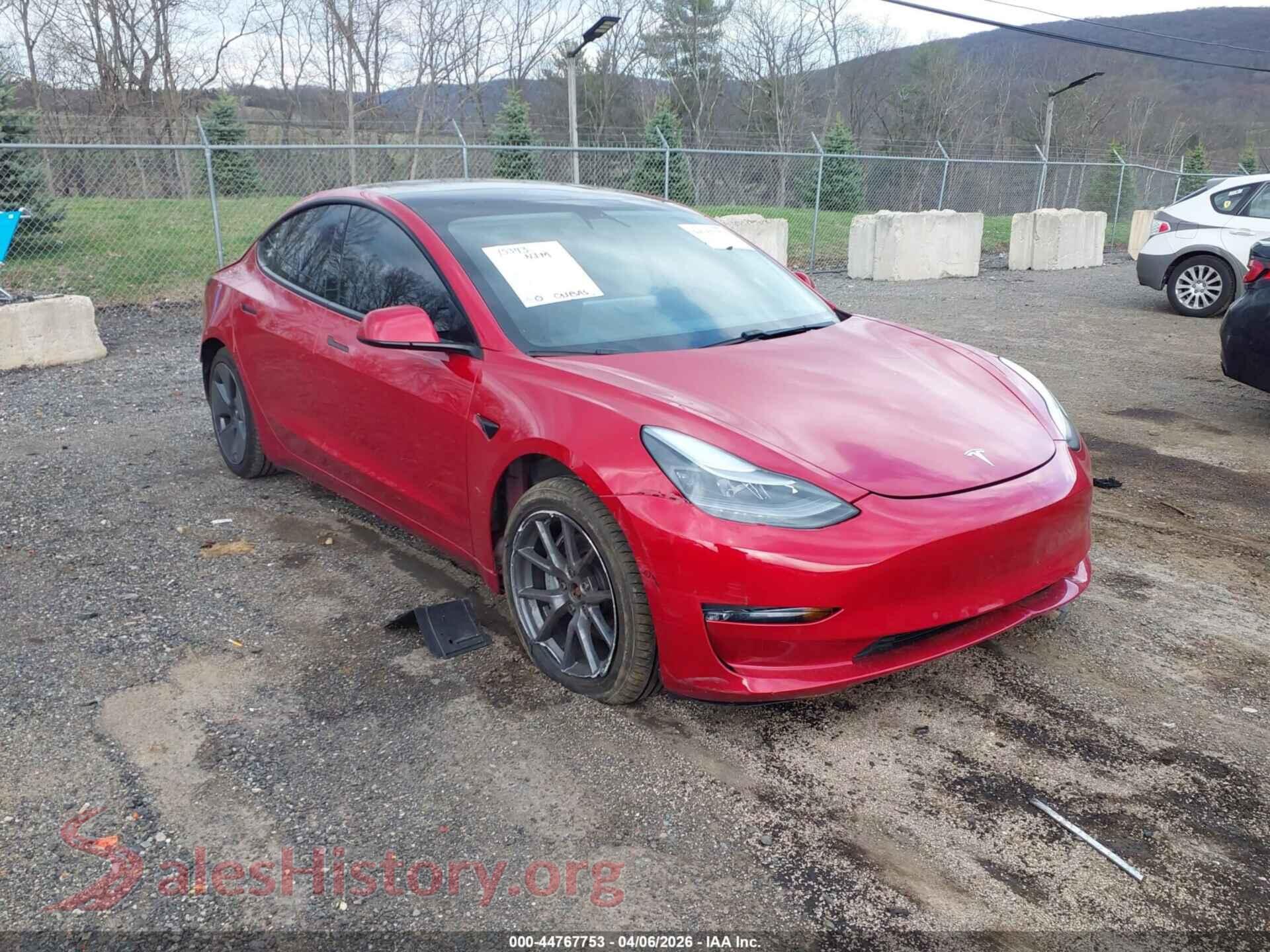 2021 TESLA MODEL 3 — VIN 5YJ3E1EB3MF852168