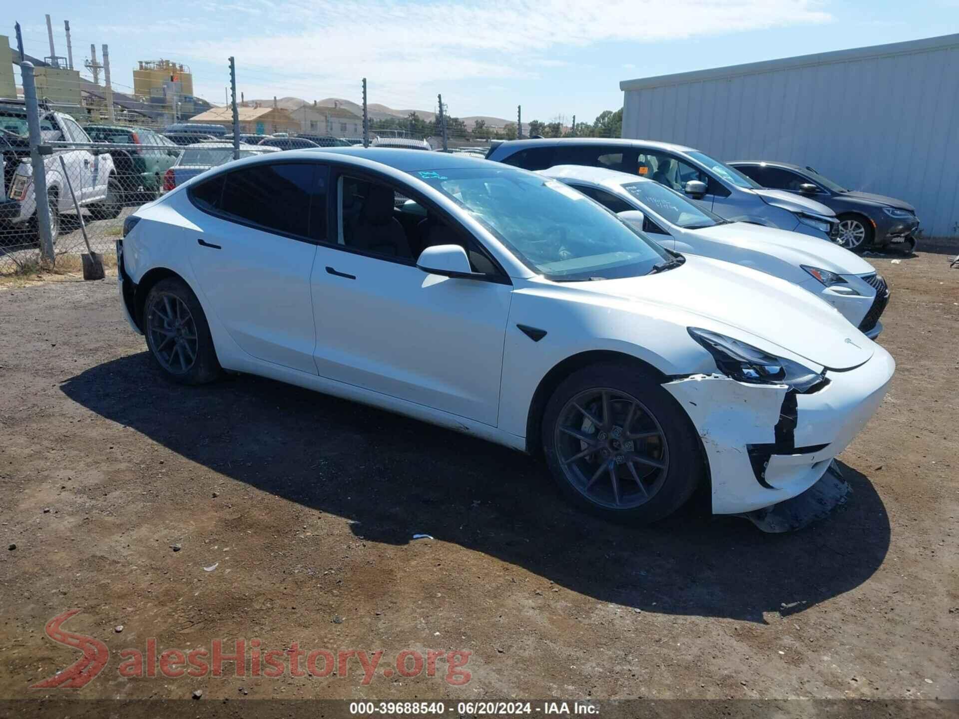 2022 TESLA MODEL 3 — VIN 5YJ3E1EB3NF345949