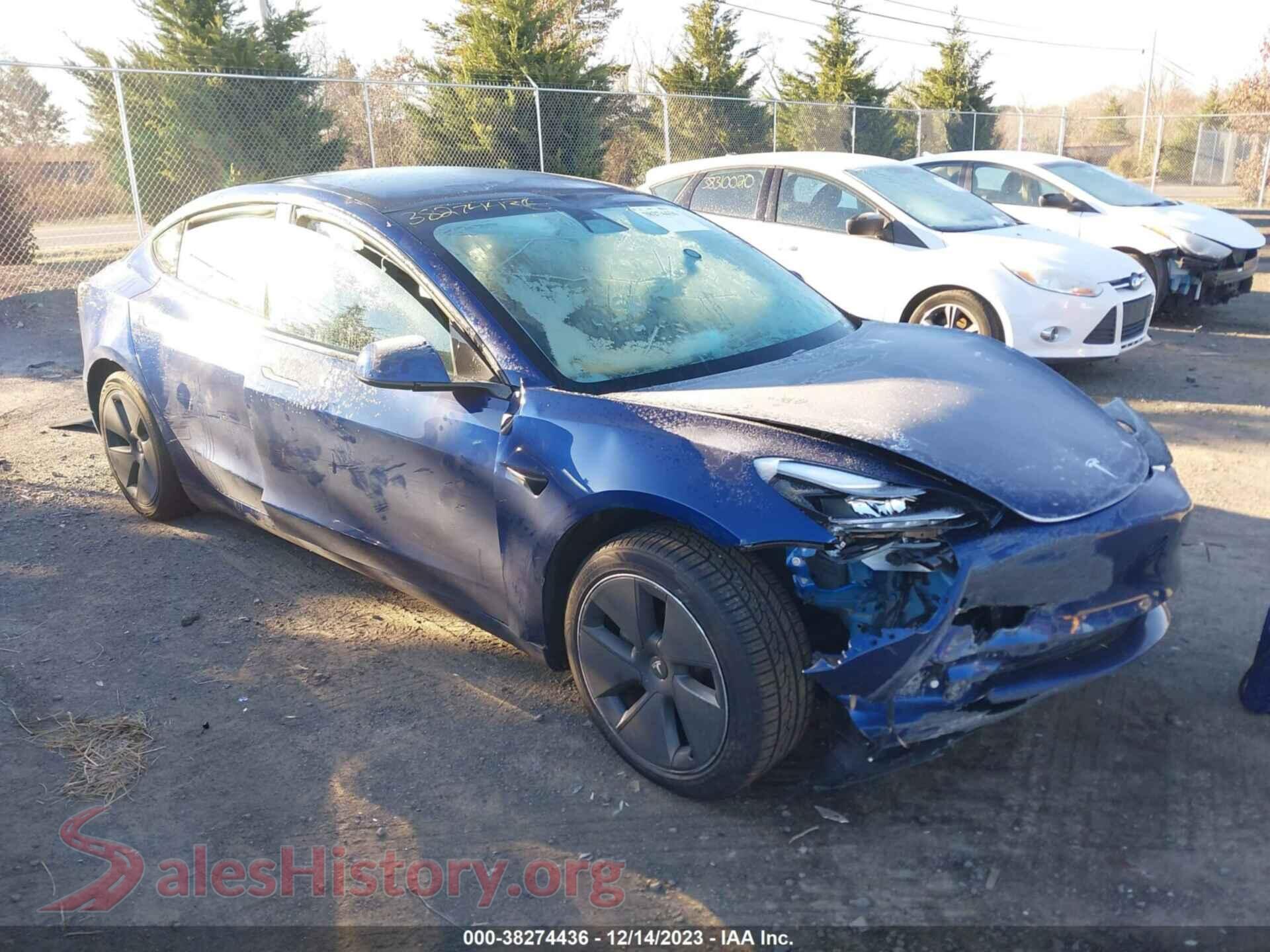 2021 TESLA MODEL 3 — VIN 5YJ3E1EB4MF059414