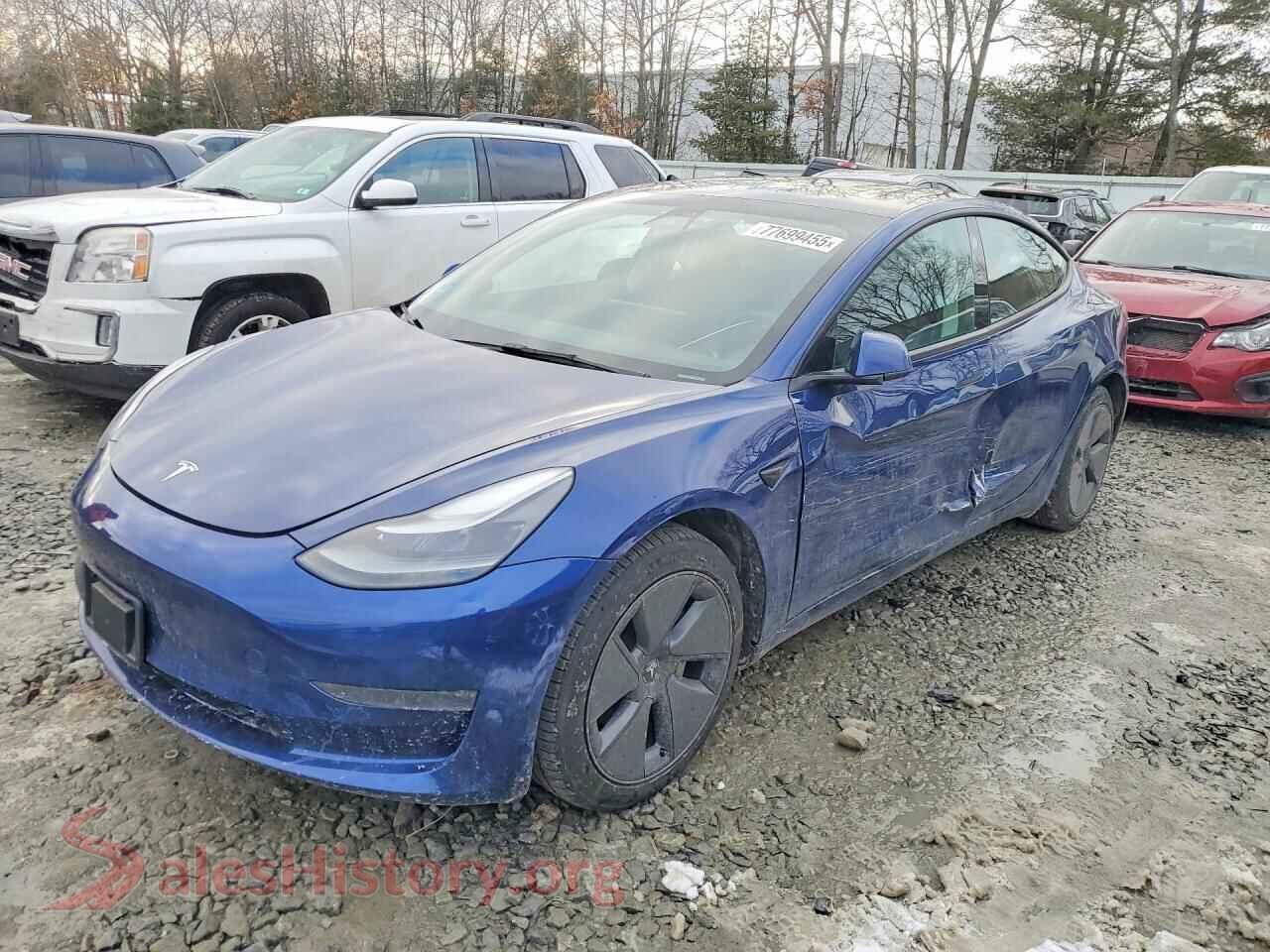 2022 TESLA MODEL 3 — VIN 5YJ3E1EB4NF119001