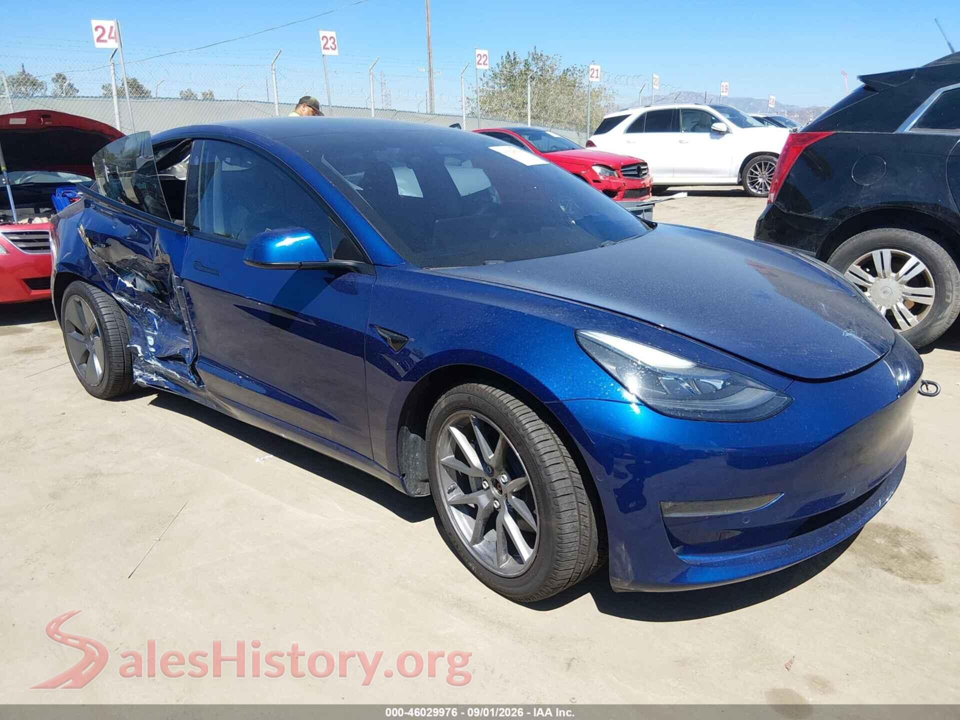 2021 TESLA MODEL 3 — VIN 5YJ3E1EB5MF079459