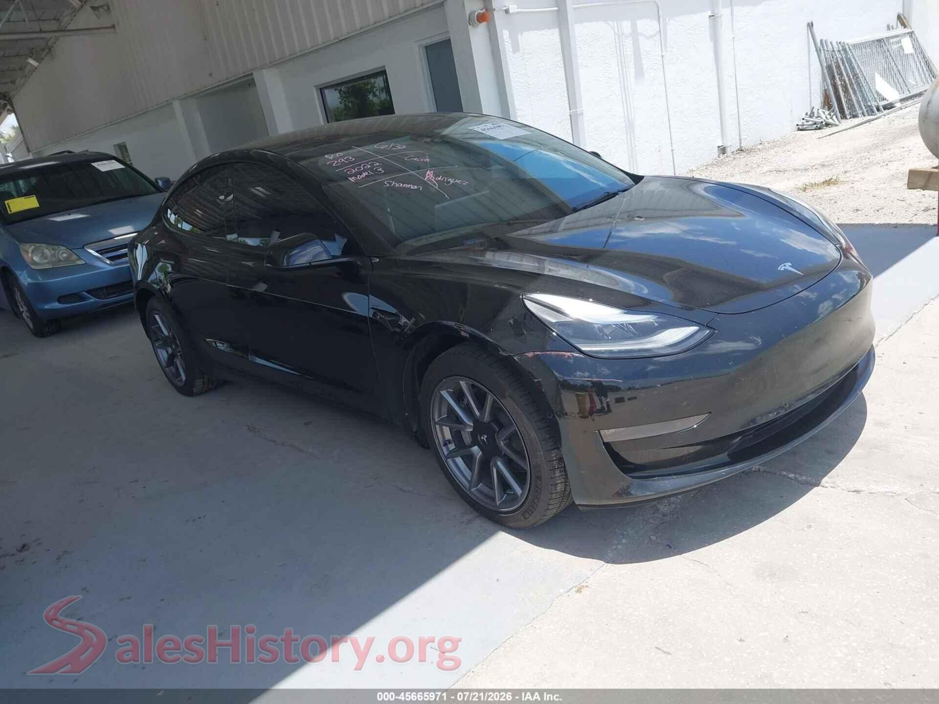 2022 TESLA MODEL 3 — VIN 5YJ3E1EB5NF128340