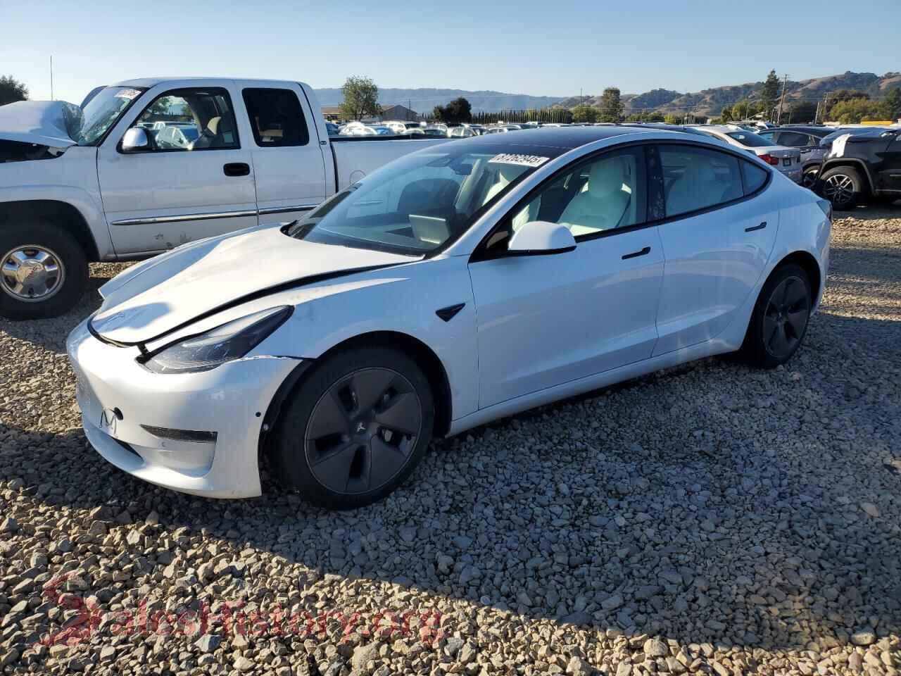 2022 TESLA MODEL 3 — VIN 5YJ3E1EB5NF135109