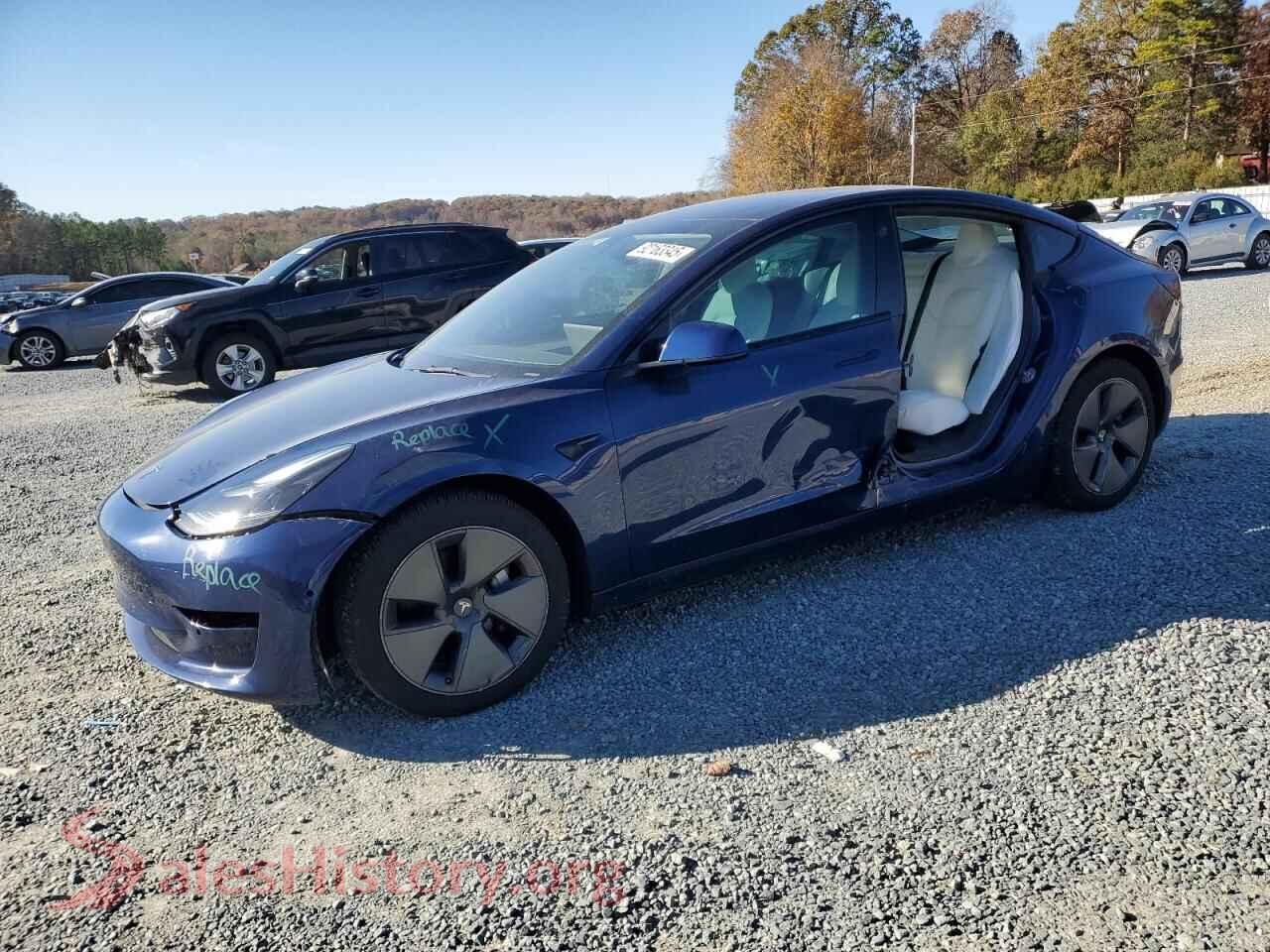 2022 TESLA MODEL 3 — VIN 5YJ3E1EB5NF231595