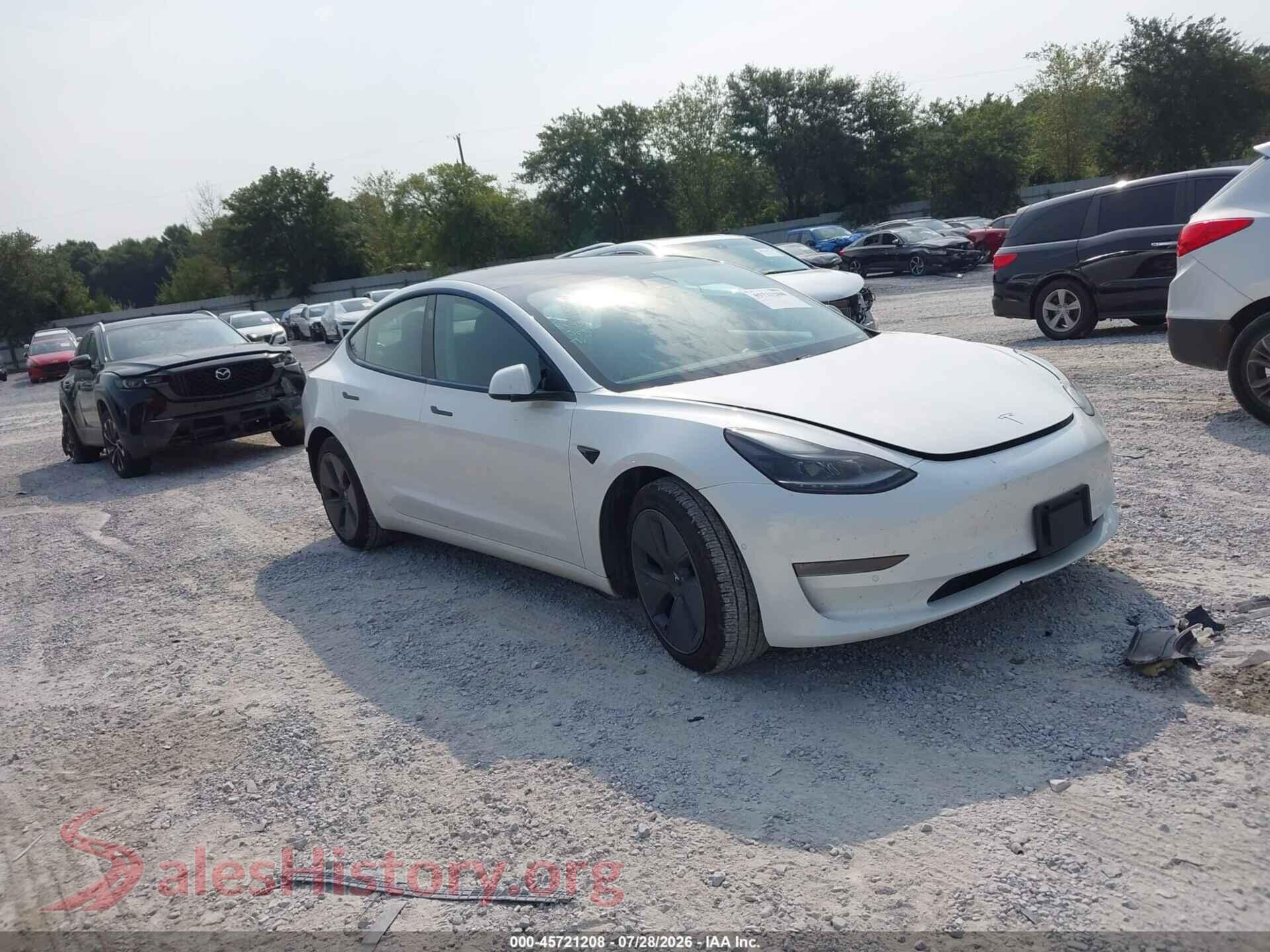2021 TESLA MODEL 3 — VIN 5YJ3E1EB6MF978959