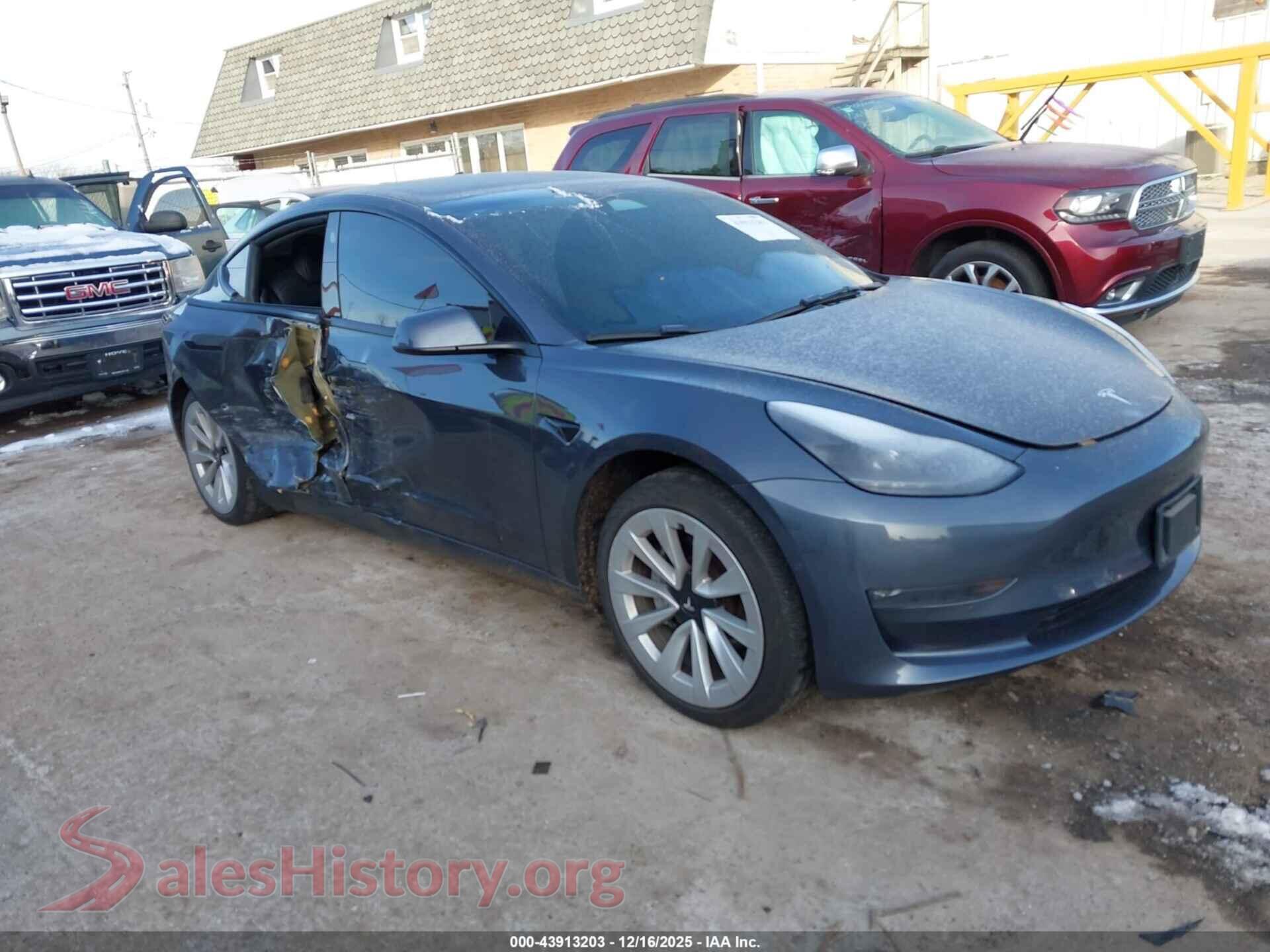 2022 TESLA MODEL 3 — VIN 5YJ3E1EB6NF185128