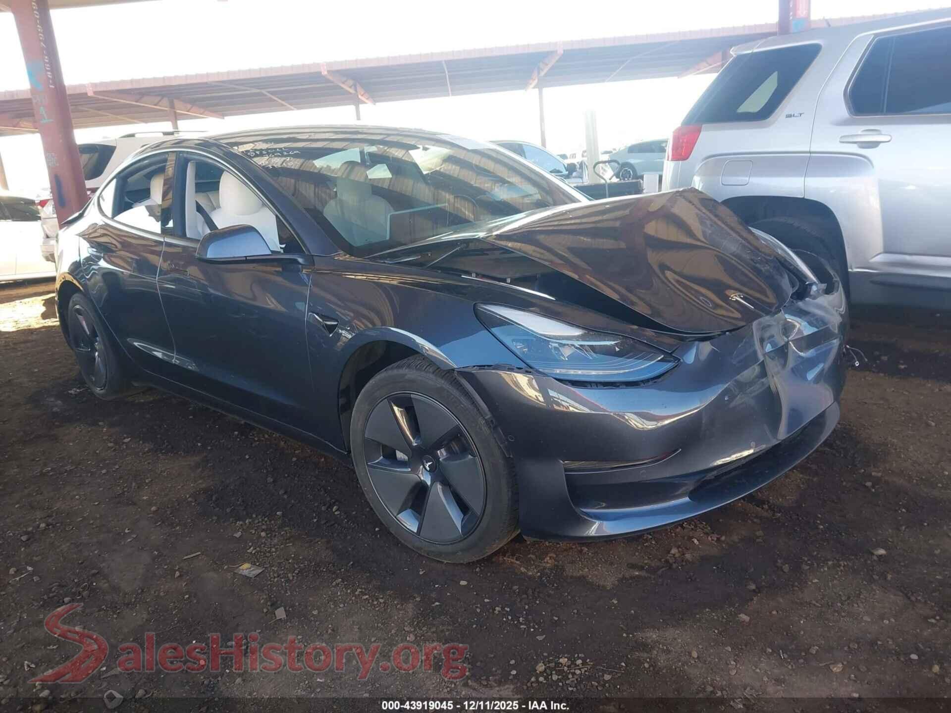 2022 TESLA MODEL 3 — VIN 5YJ3E1EB6NF269269