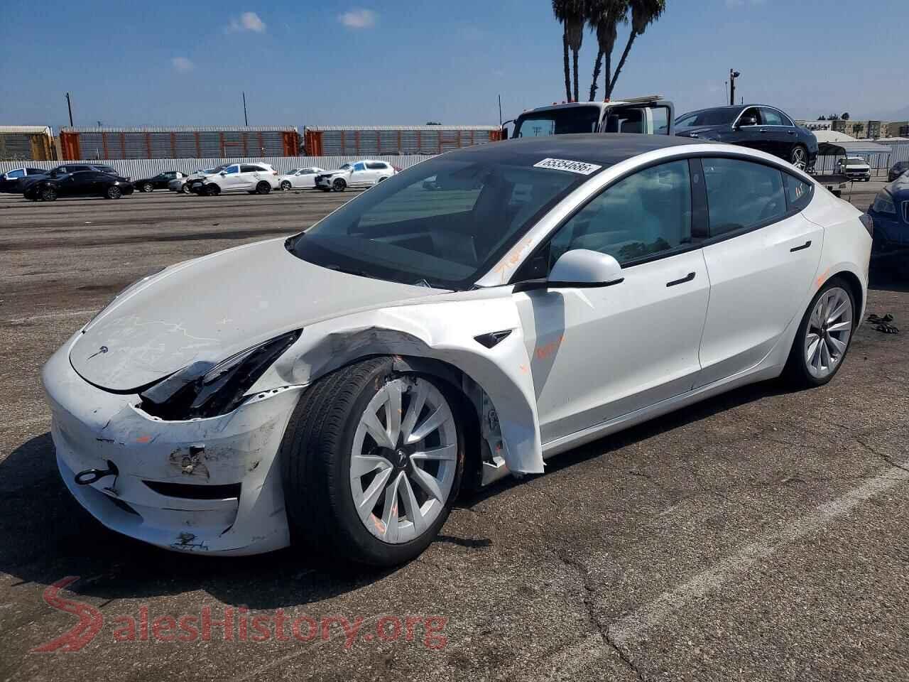 2022 TESLA MODEL 3 — VIN 5YJ3E1EB7NF265344