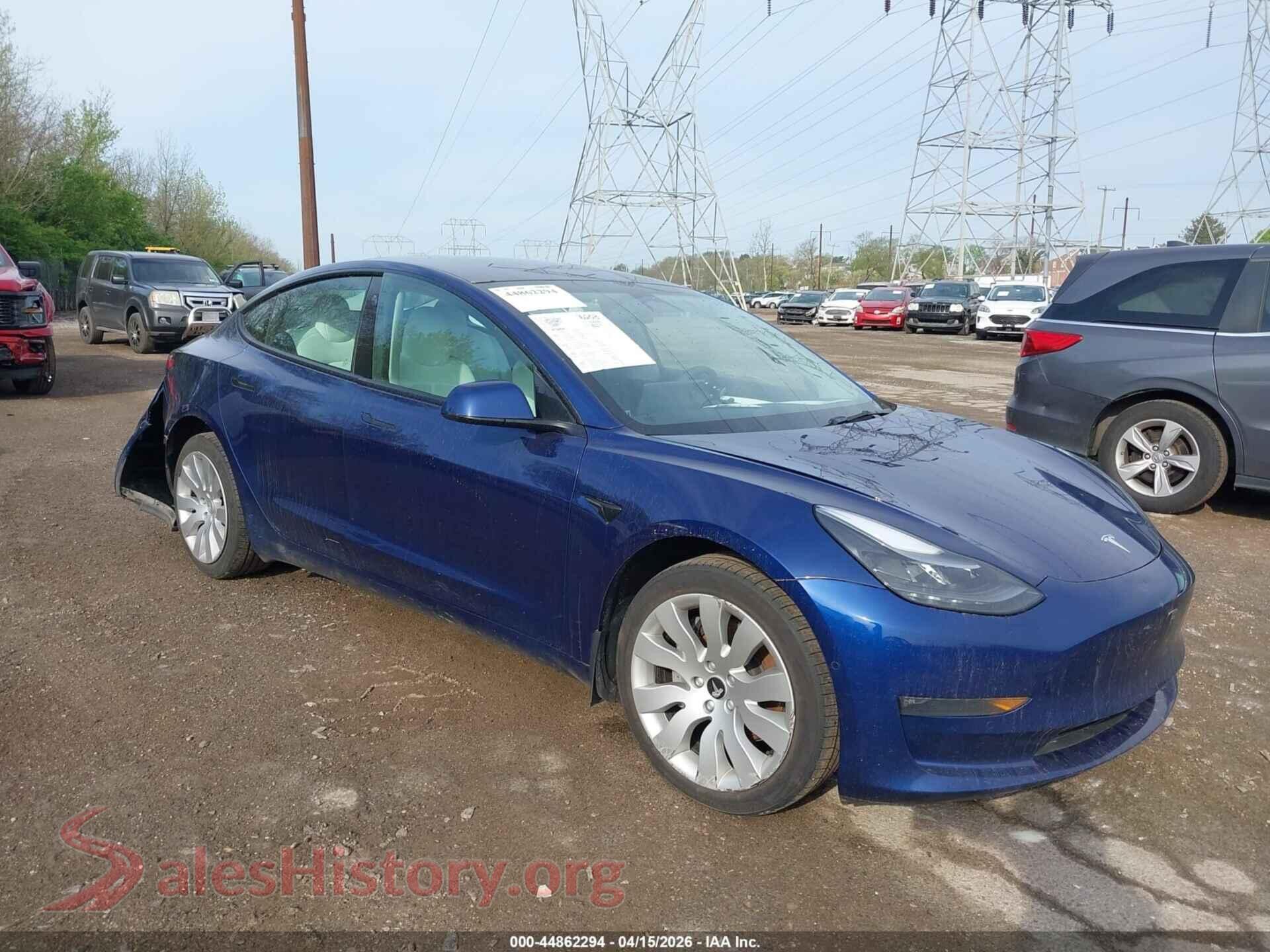 2022 TESLA MODEL 3 — VIN 5YJ3E1EB7NF320326