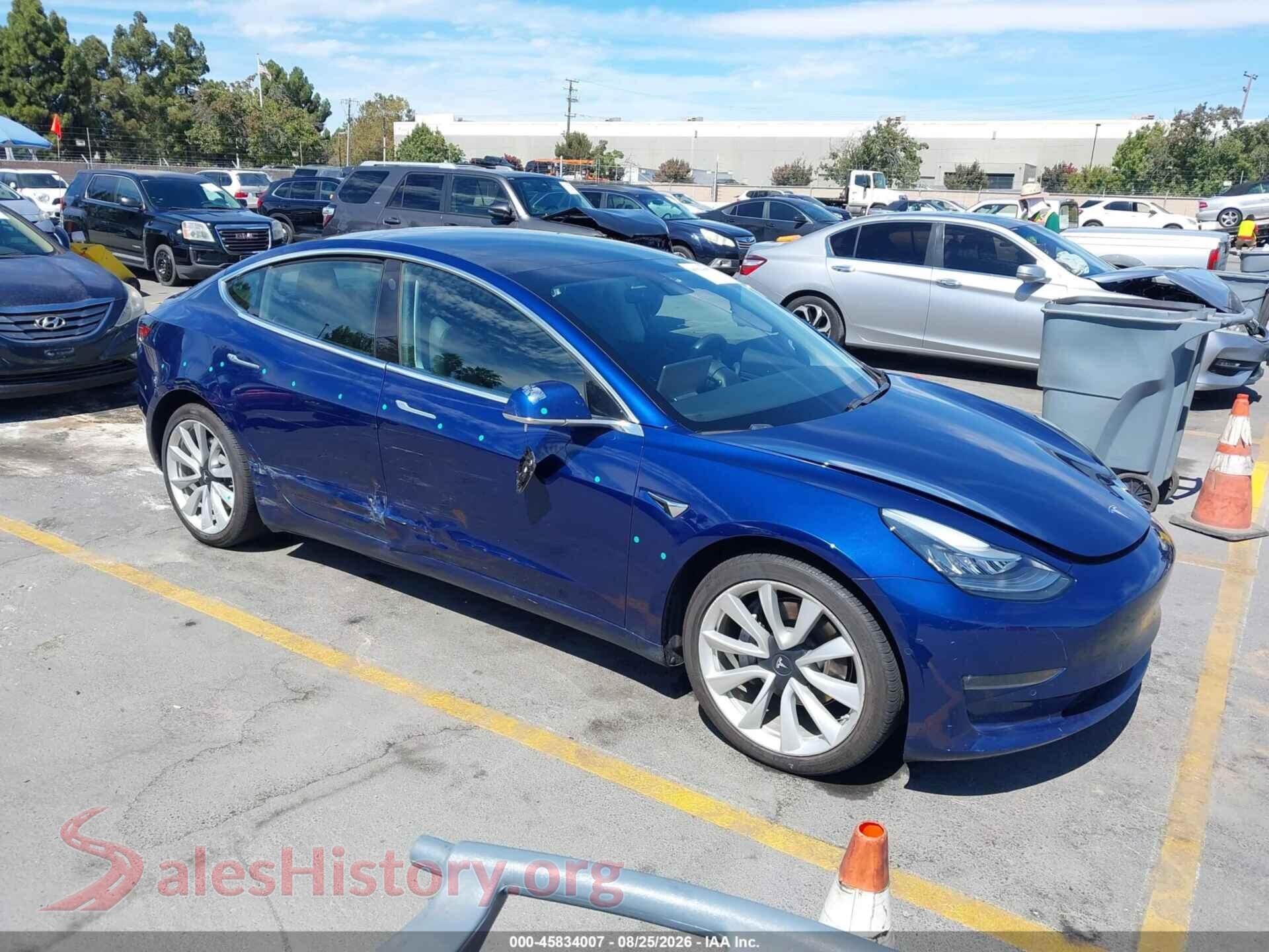2019 TESLA MODEL 3 — VIN 5YJ3E1EB8KF197504