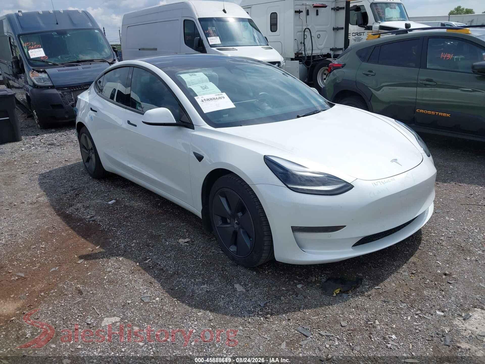 2022 TESLA MODEL 3 — VIN 5YJ3E1EB8NF178360