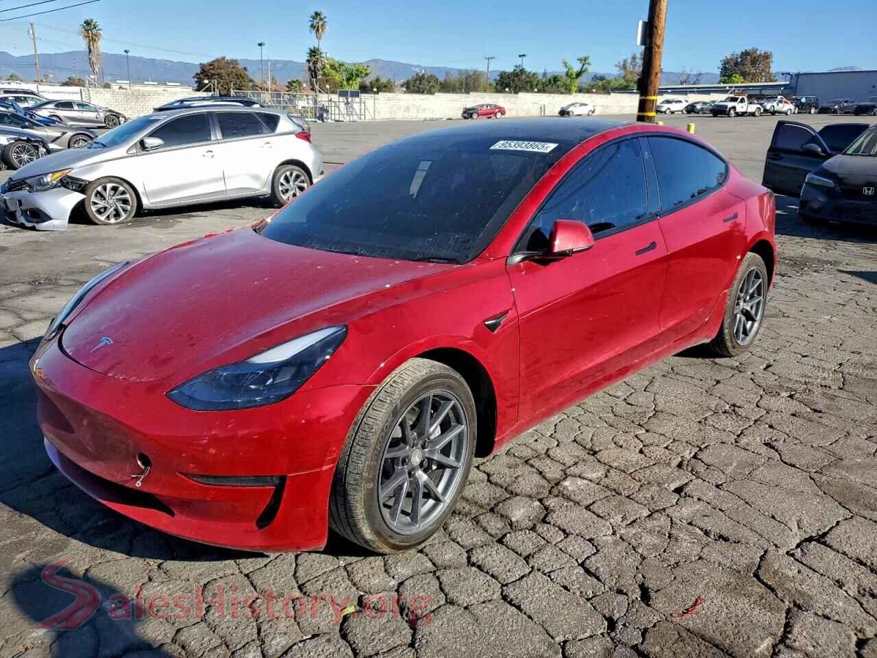 2022 TESLA MODEL 3 — VIN 5YJ3E1EB8NF366005