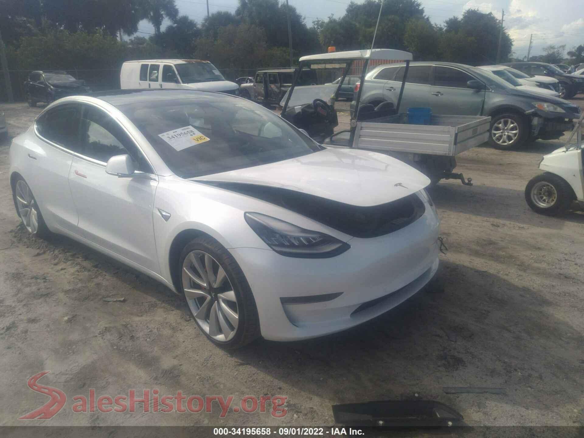 2019 TESLA MODEL 3 — VIN 5YJ3E1EBXKF487176