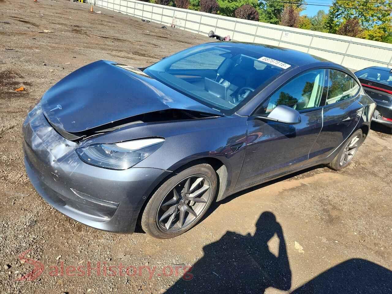 2022 TESLA MODEL 3 — VIN 5YJ3E1EBXNF124283